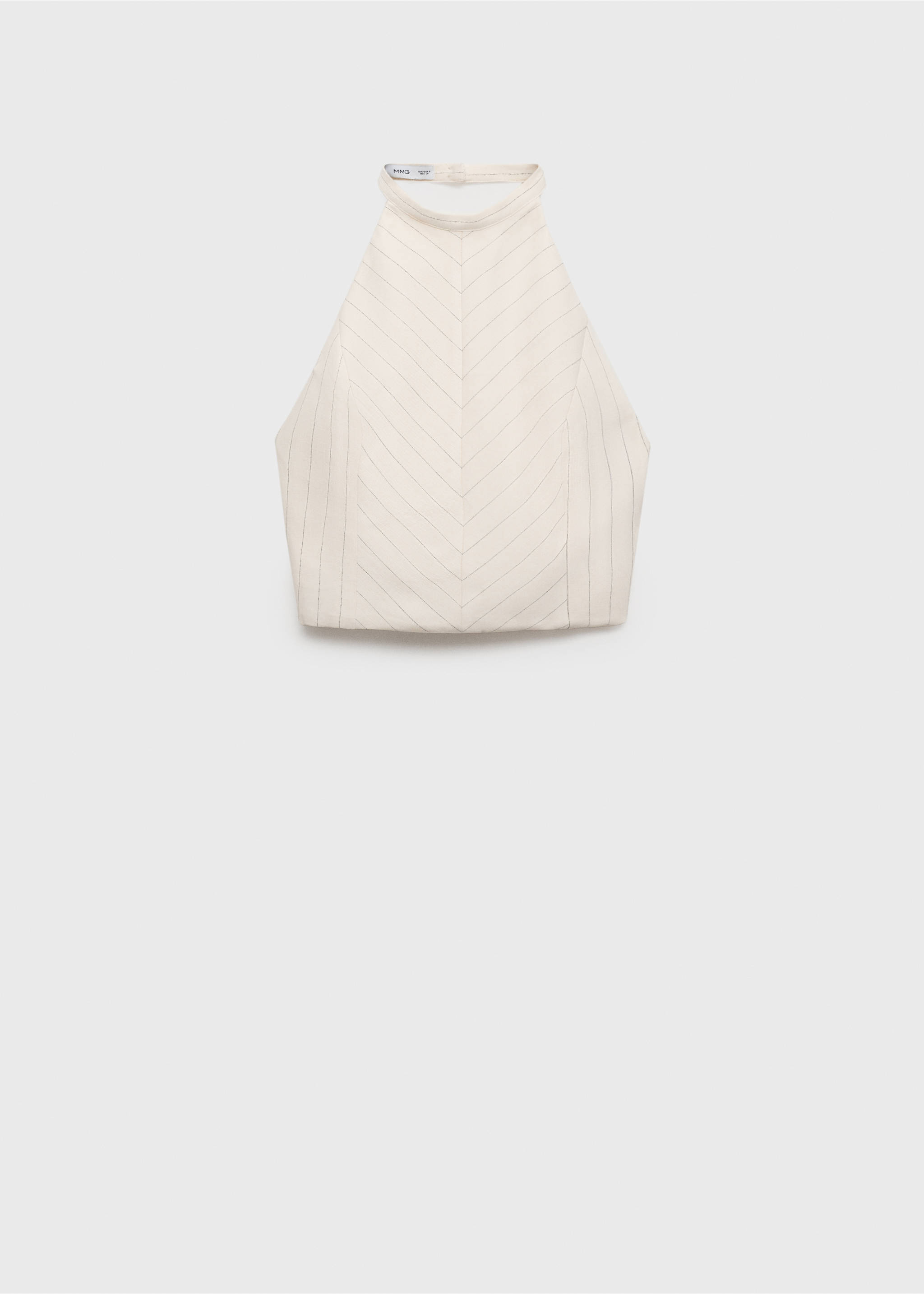 Striped halter-neck top - Article without model, Off White. Ref: 87089217-00.