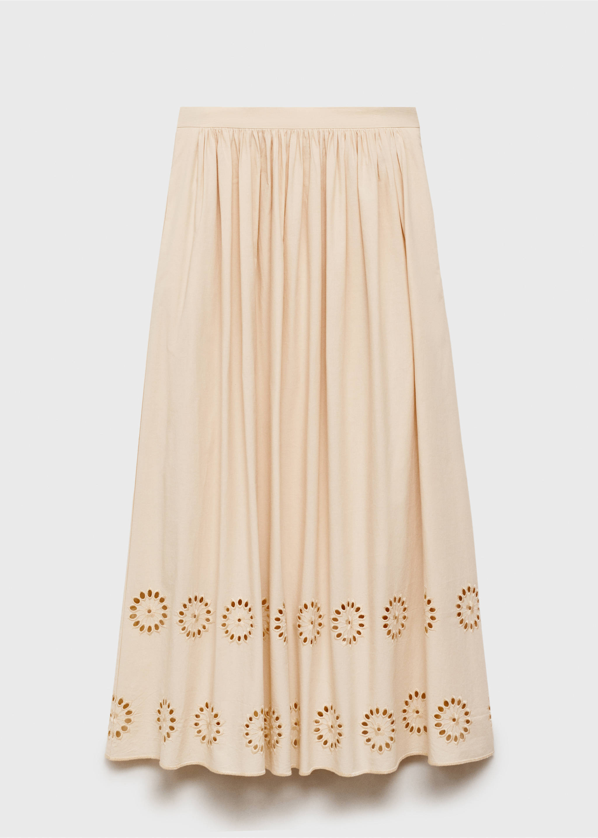 Falda algodón bajo bordado - Artículo sin modelo, Beige. Ref: 87089218-00.
