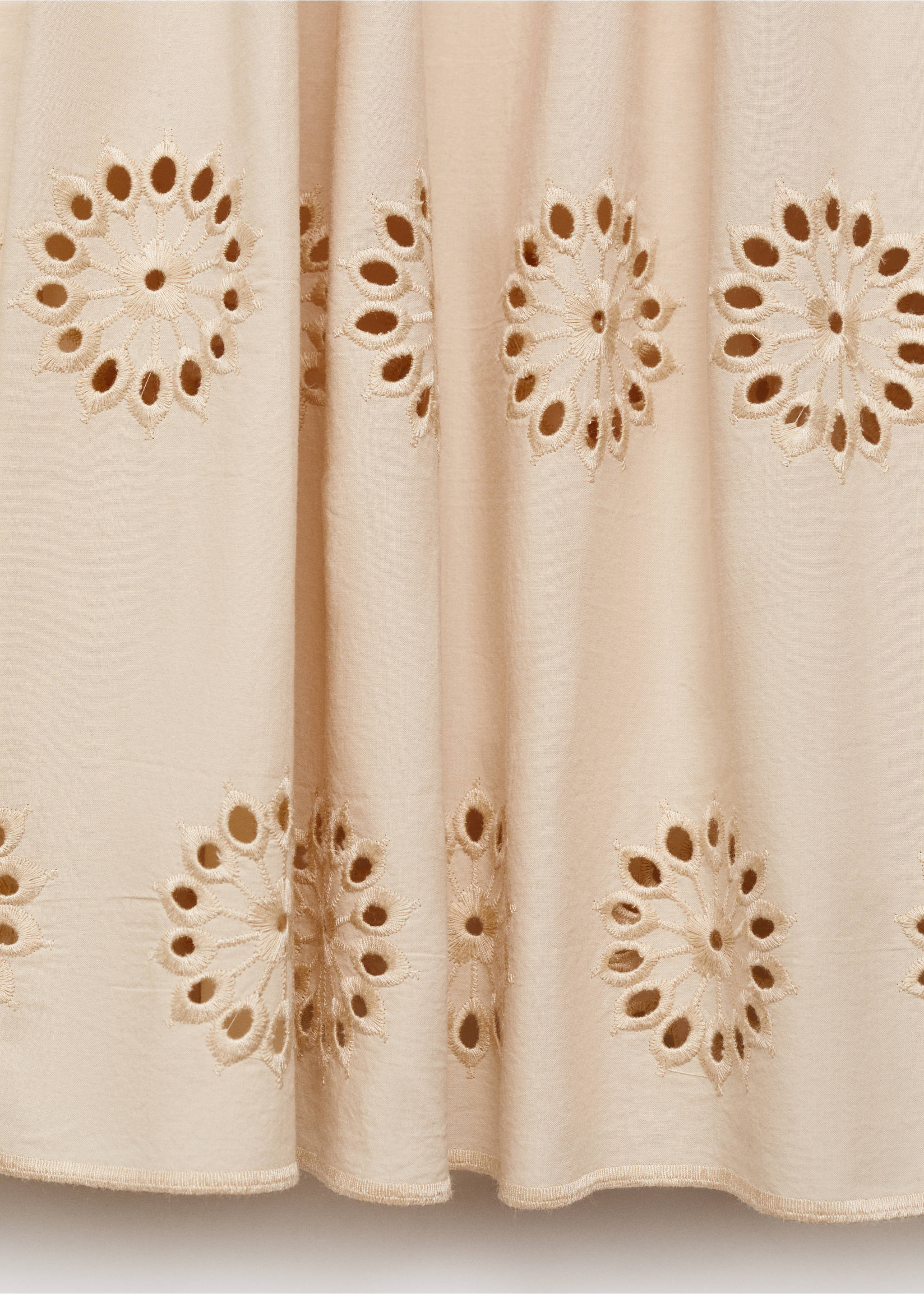 Falda algodón bajo bordado - Detalle del artículo 0, Beige. Ref: 87089218-00.