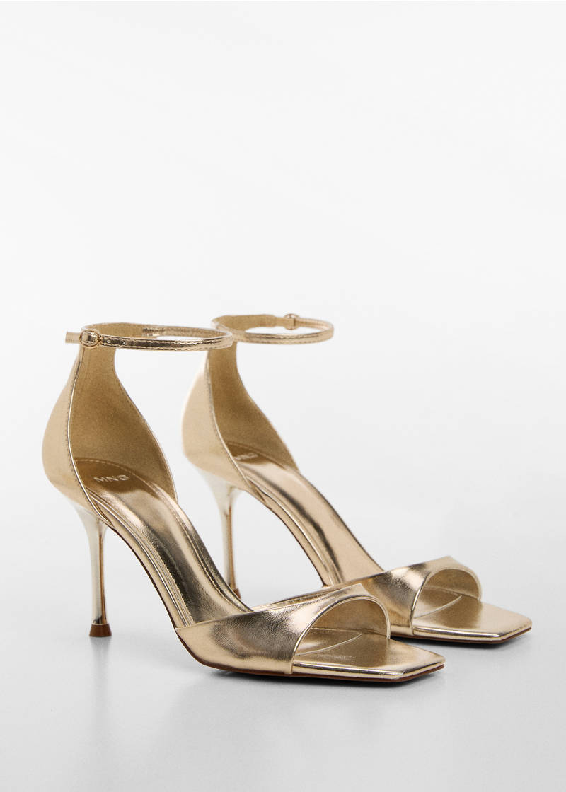 Metallic-effect heeled sandals - Gold