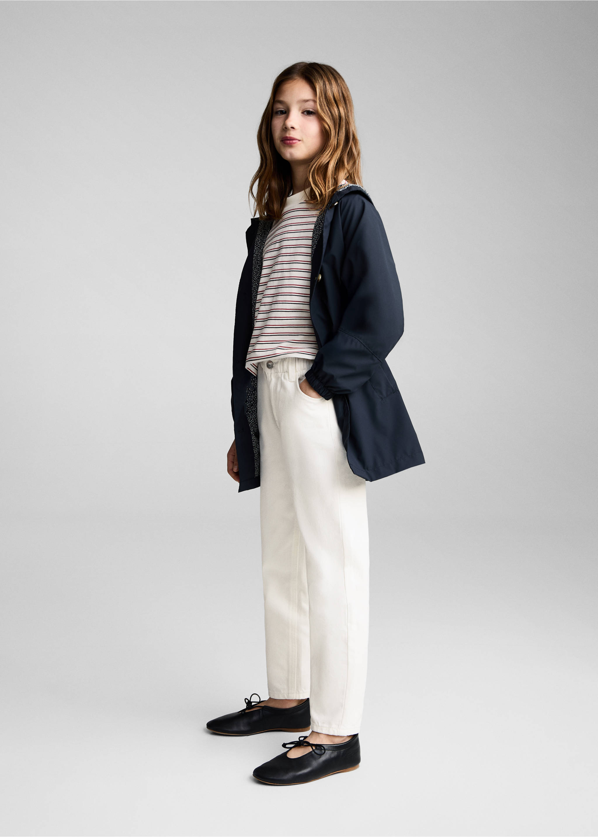 Paperbag-Jeans - Allgemeine Ansicht, Cremeweiß. Ref: 87090413-00.