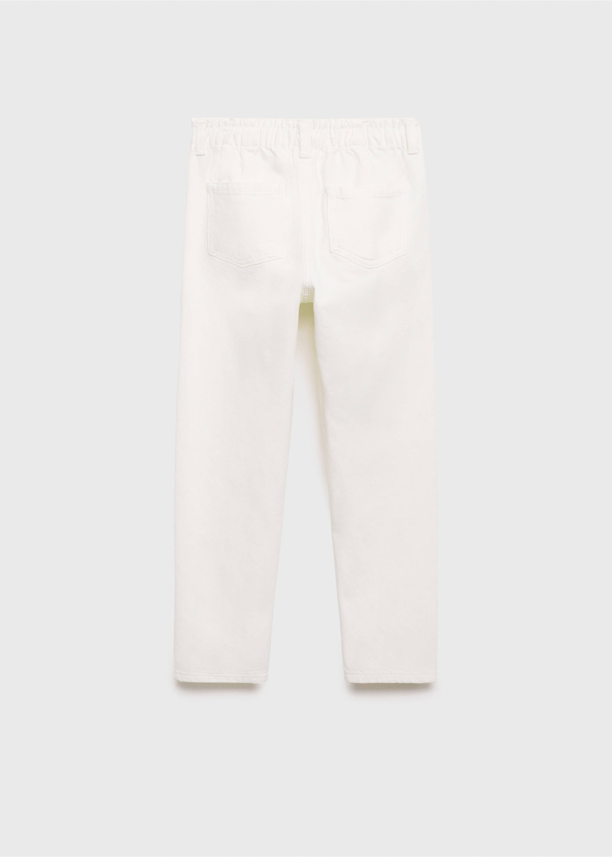 Paperbag-Jeans - Rückseite des Artikels, Cremeweiß. Ref: 87090413-00.