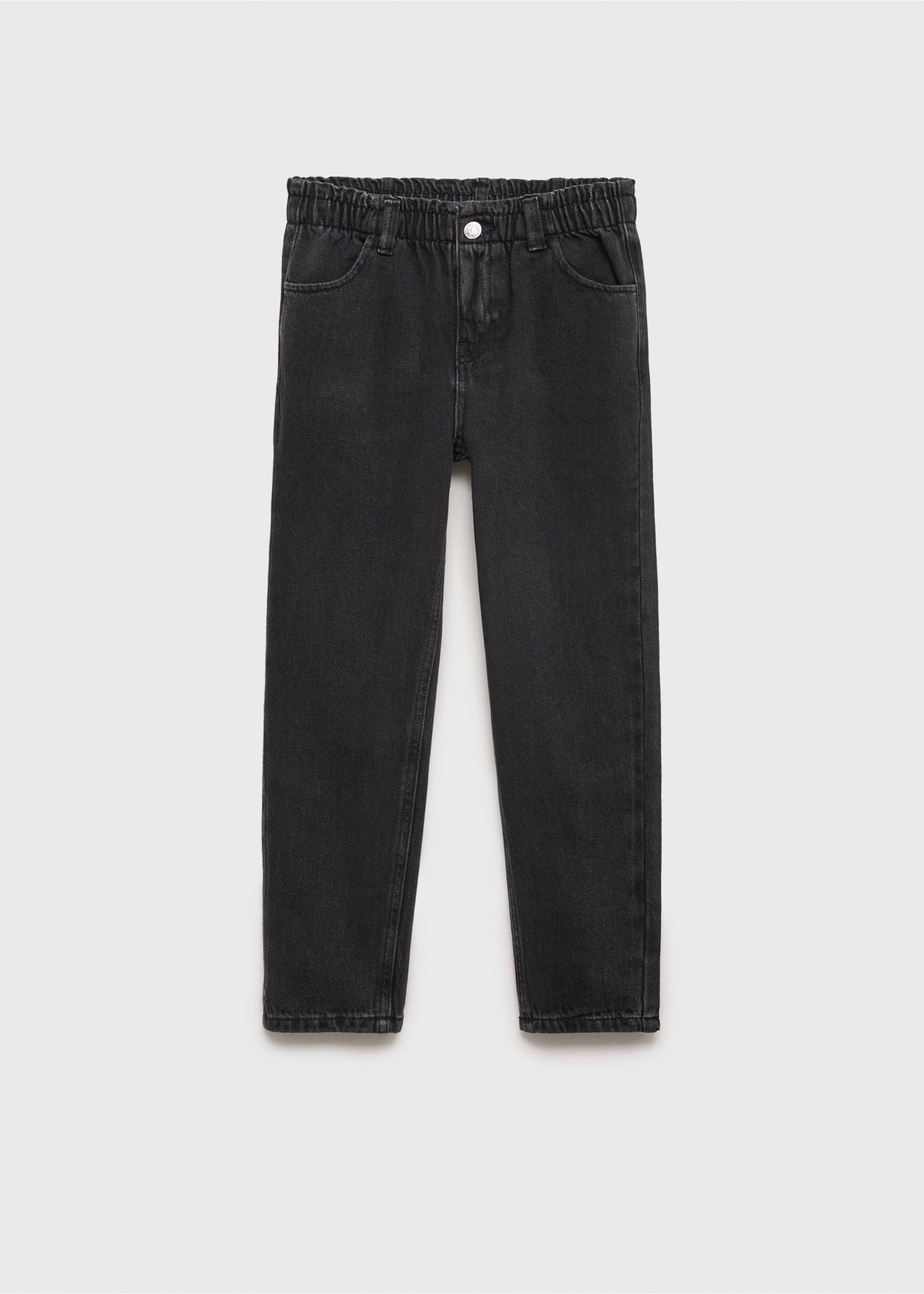 Τζιν paperbag - Προϊόν χωρίς μοντέλο, Black denim. Ref: 87090413-00.