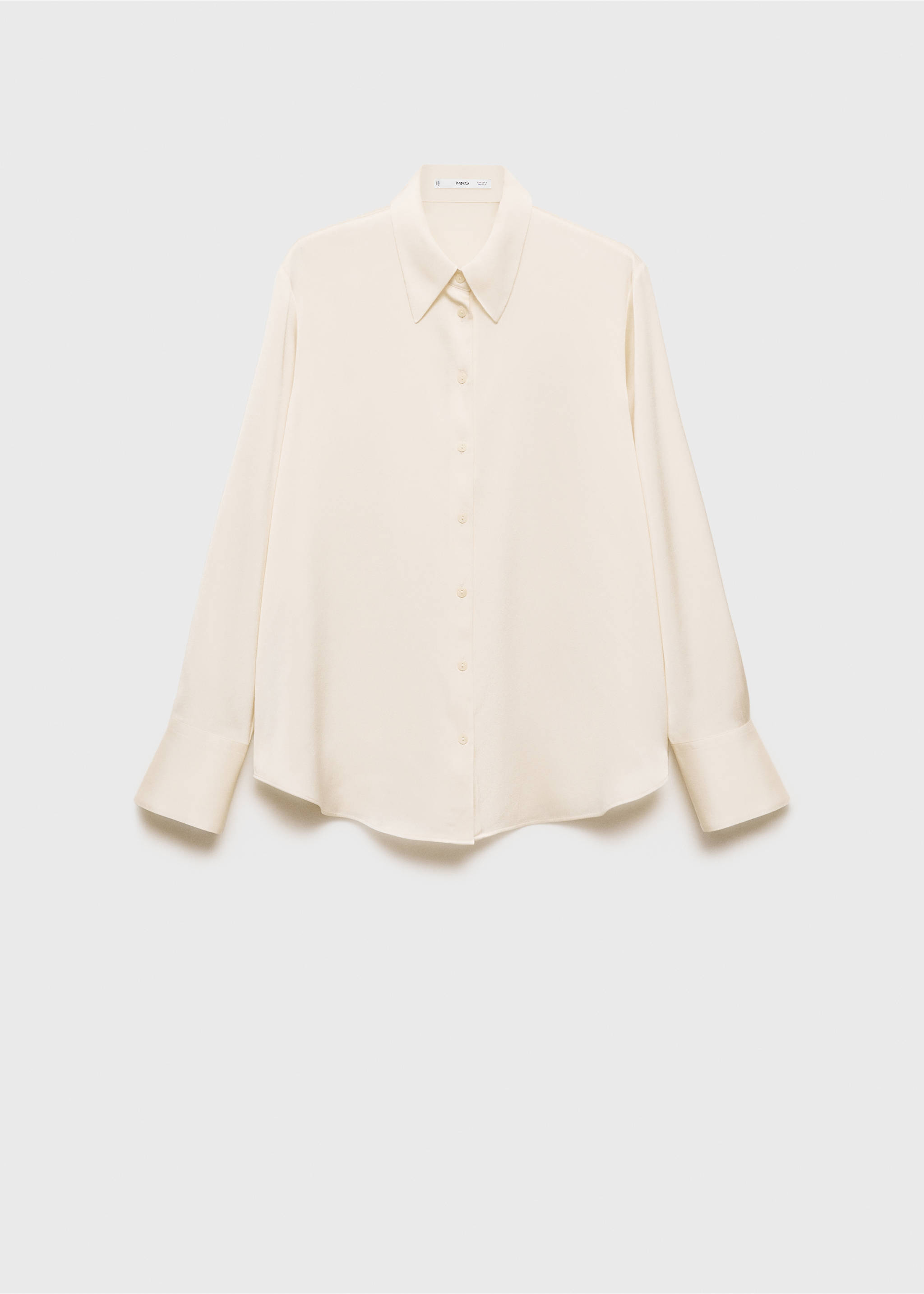 Satin finish flowy shirt - Article without model, Off White. Ref: 87090415-00.