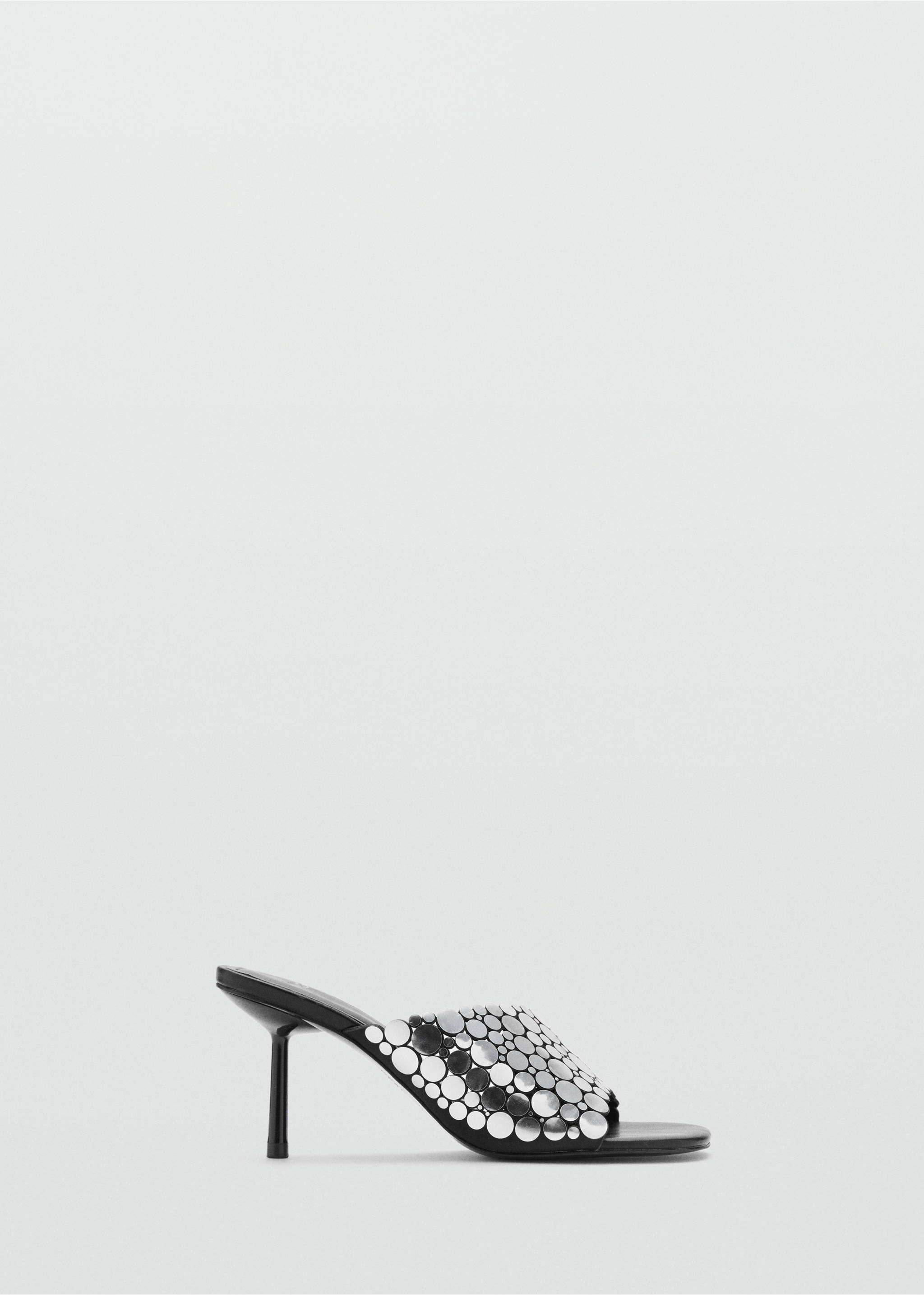 Heeled sandals with metal decorations - Article without model, Black. Ref: 87090418-00.