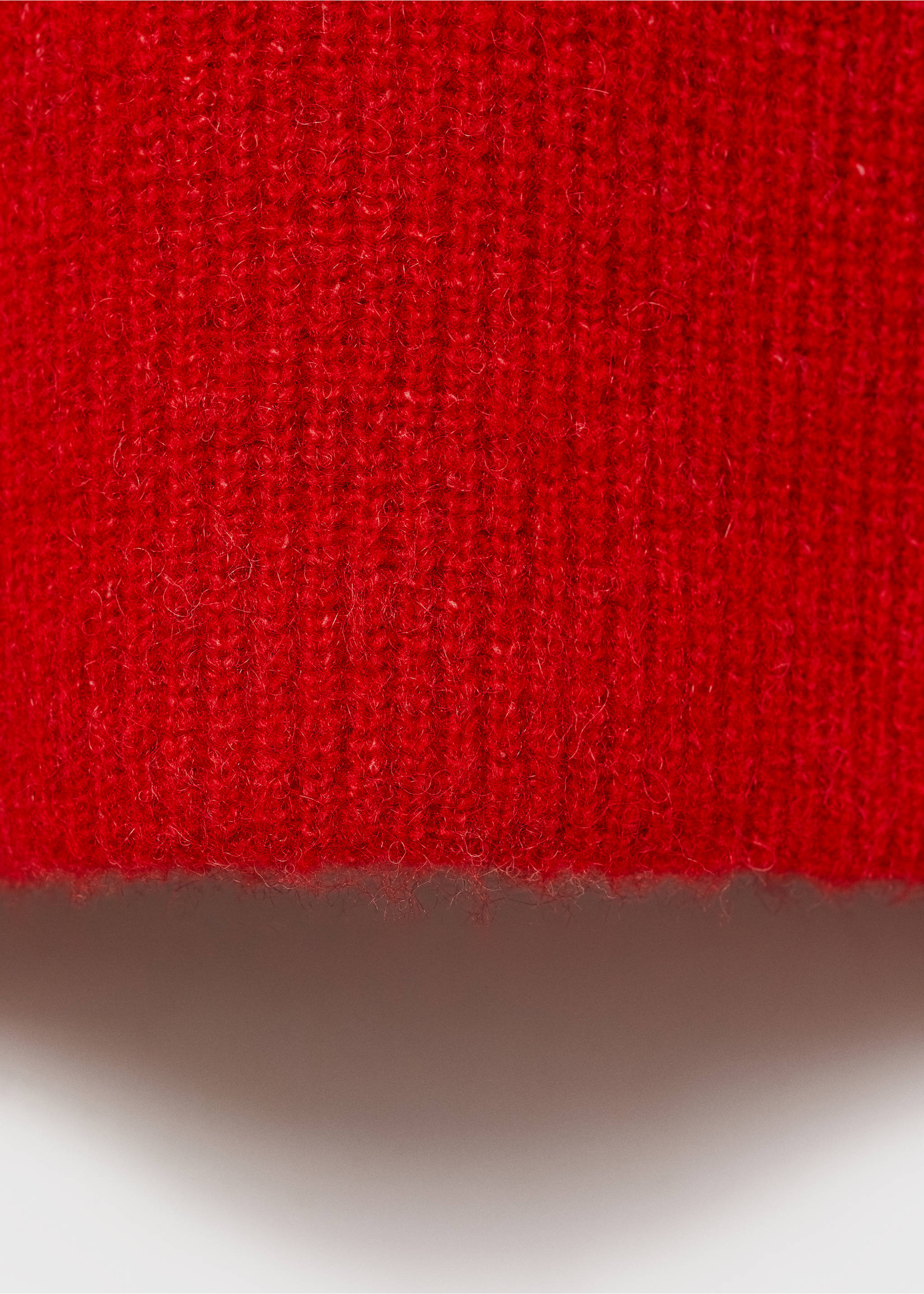 V-neck knit sweater - Details of the article 0, Red. Ref: 87090423-00.