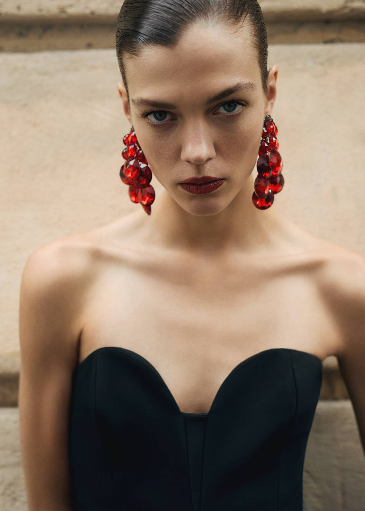 Beaded cascade earrings
