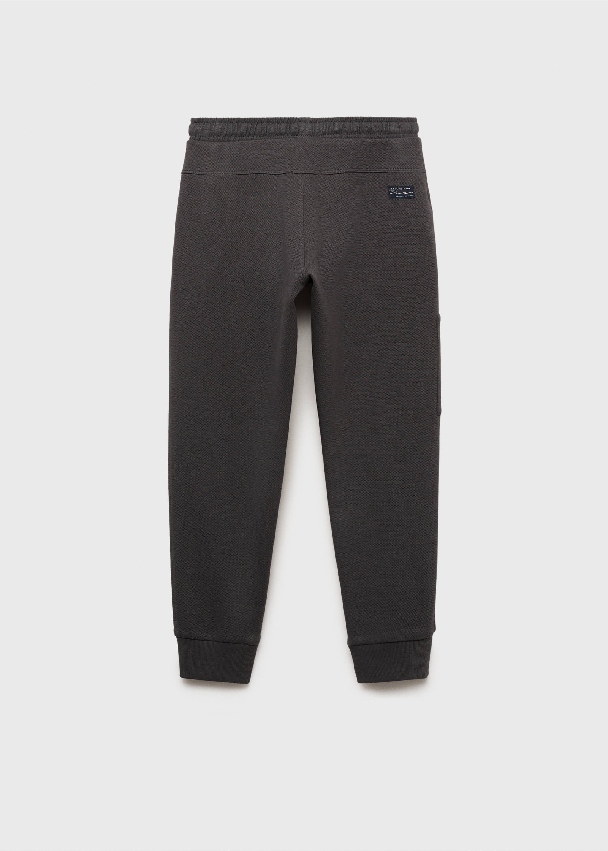 Jogger trousers with elastic waist - Reverse of the article, Charcoal. Ref: 87090433-00.