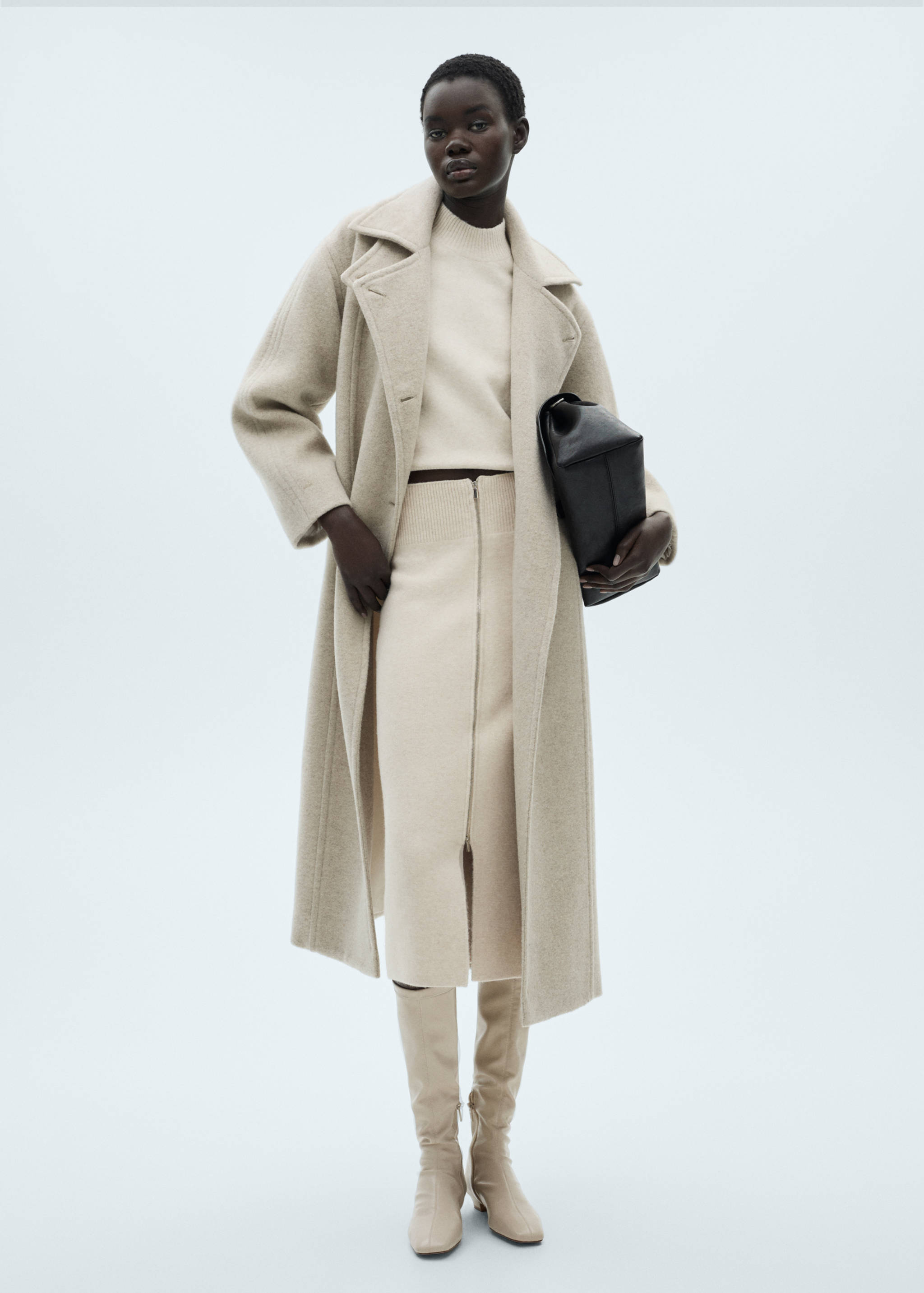 Falda midi punto cremallera - Plano general