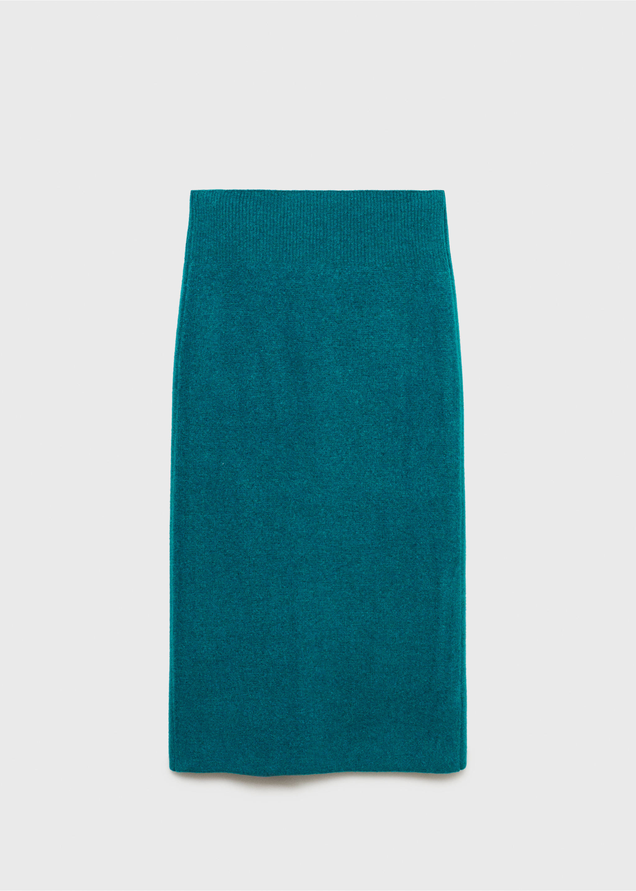 Zipper knit midi skirt - Article without model, Green. Ref: 87090435-00.