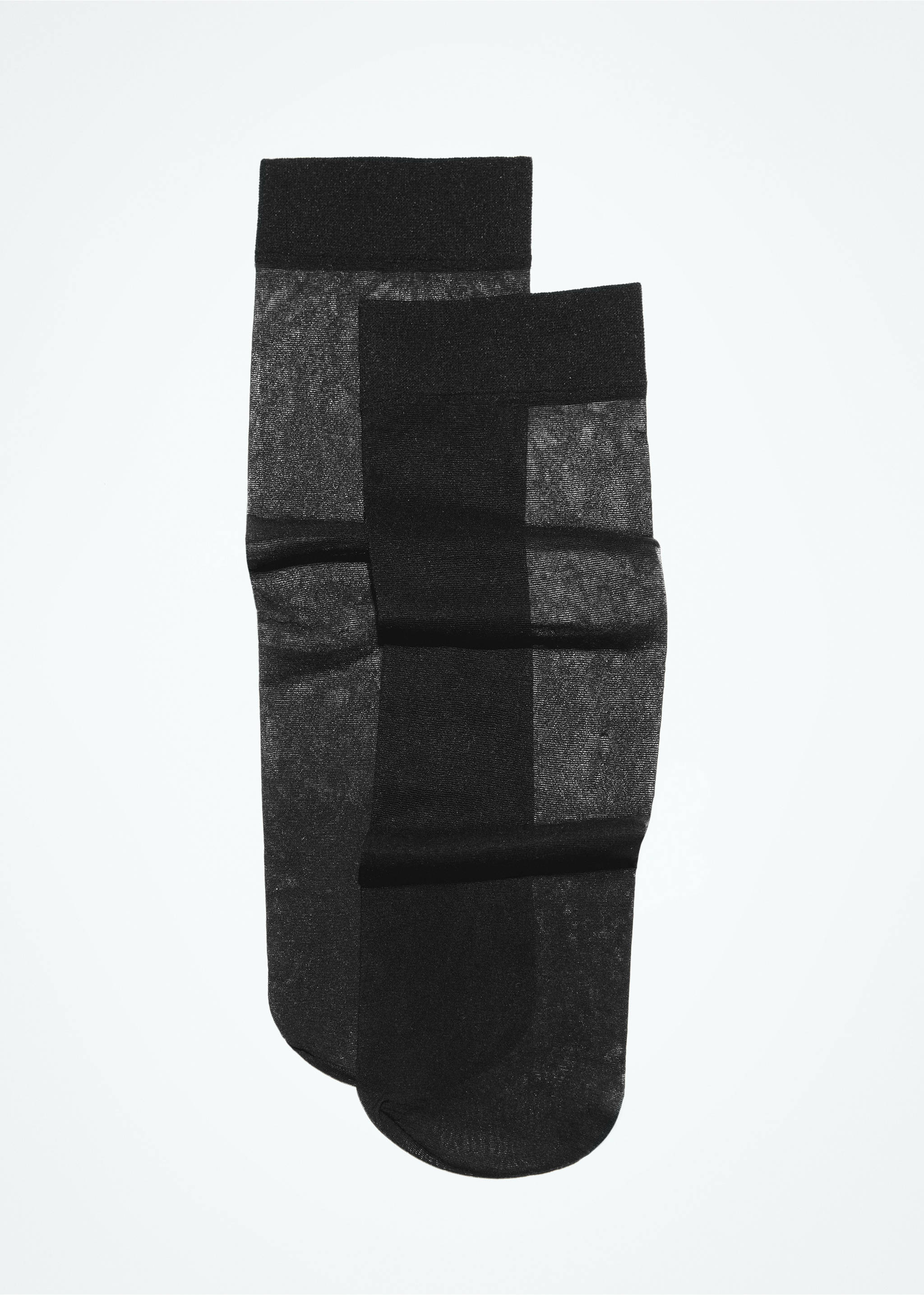 Thin mesh socks - Details of the article 5, Black. Ref: 87090438-00.