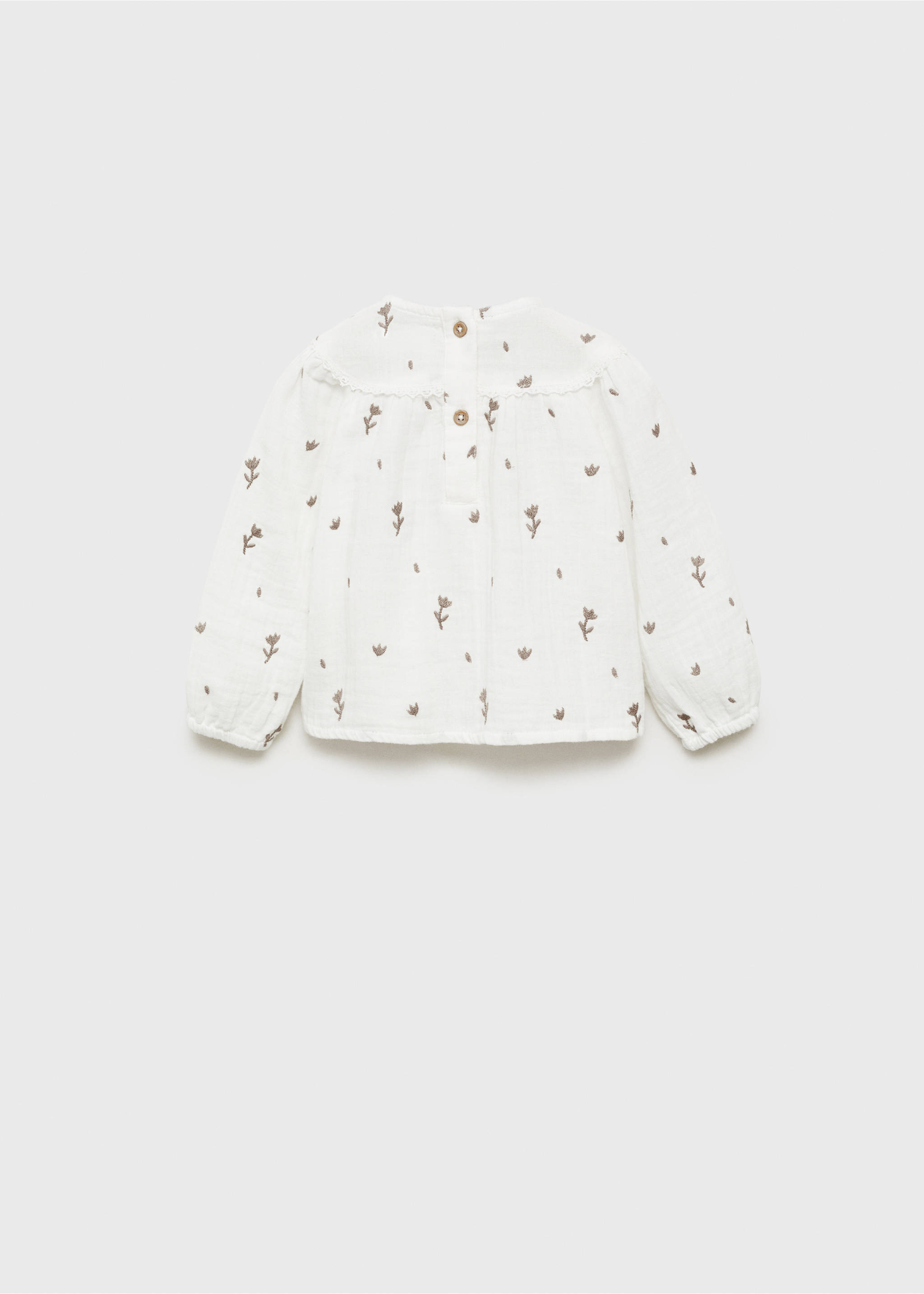 Blouse broderie florale - Verso de l’article, Blanc cassé. Ref: 87090439-00.