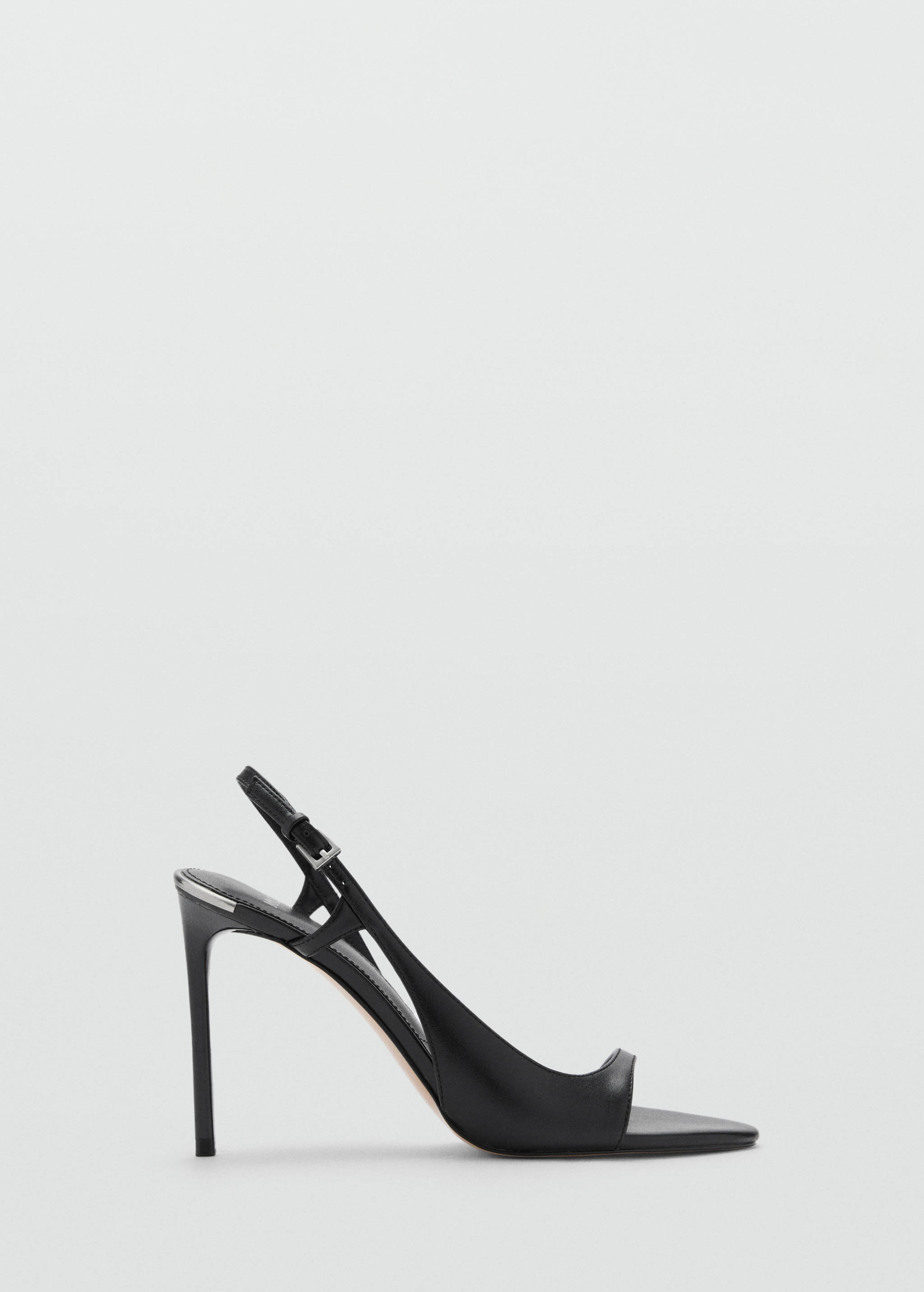 Leather sandals with asymmetrical heel - Article without model