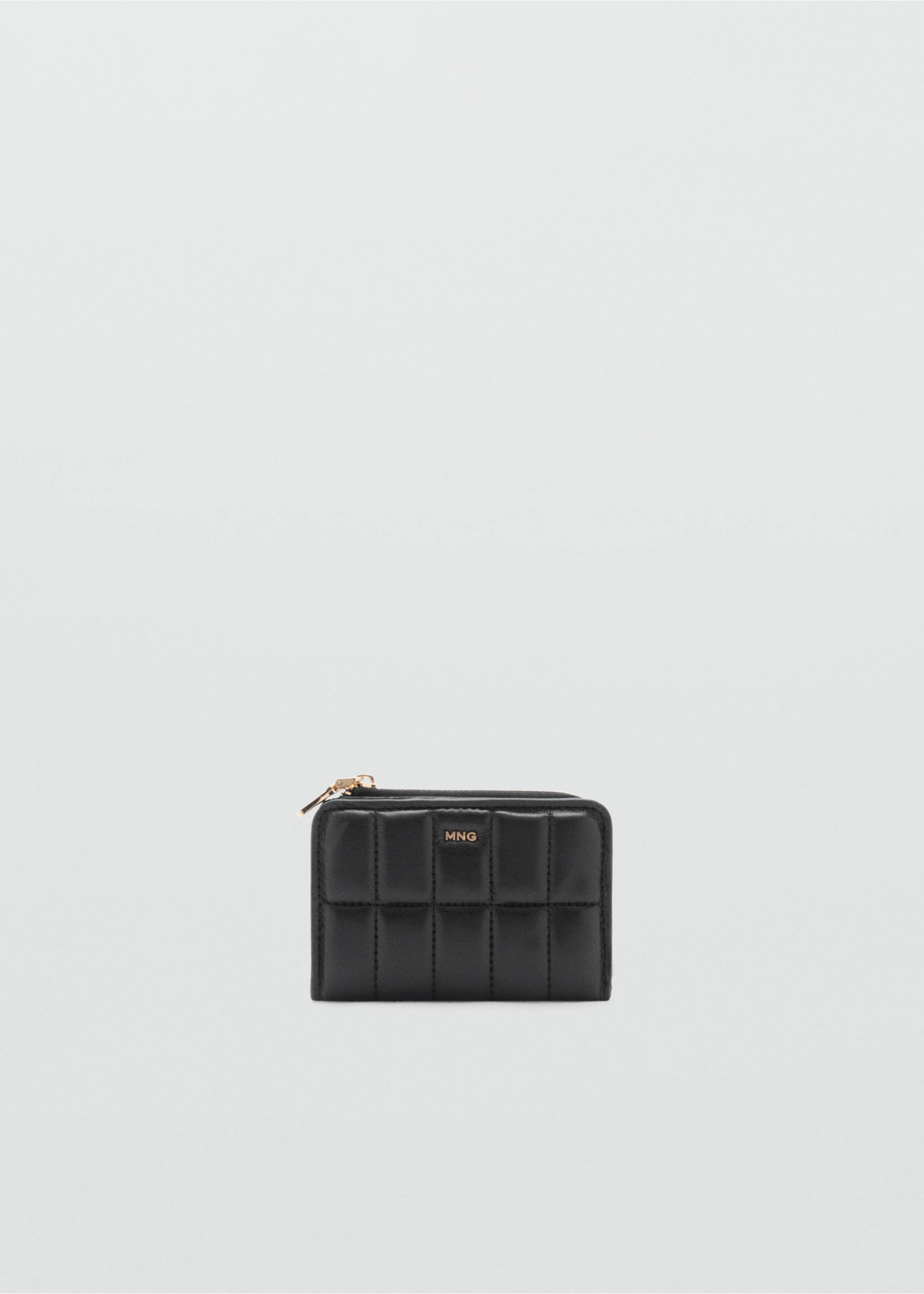 Quilted wallet with flap - Article without model, Black. Ref: 87090441-00.