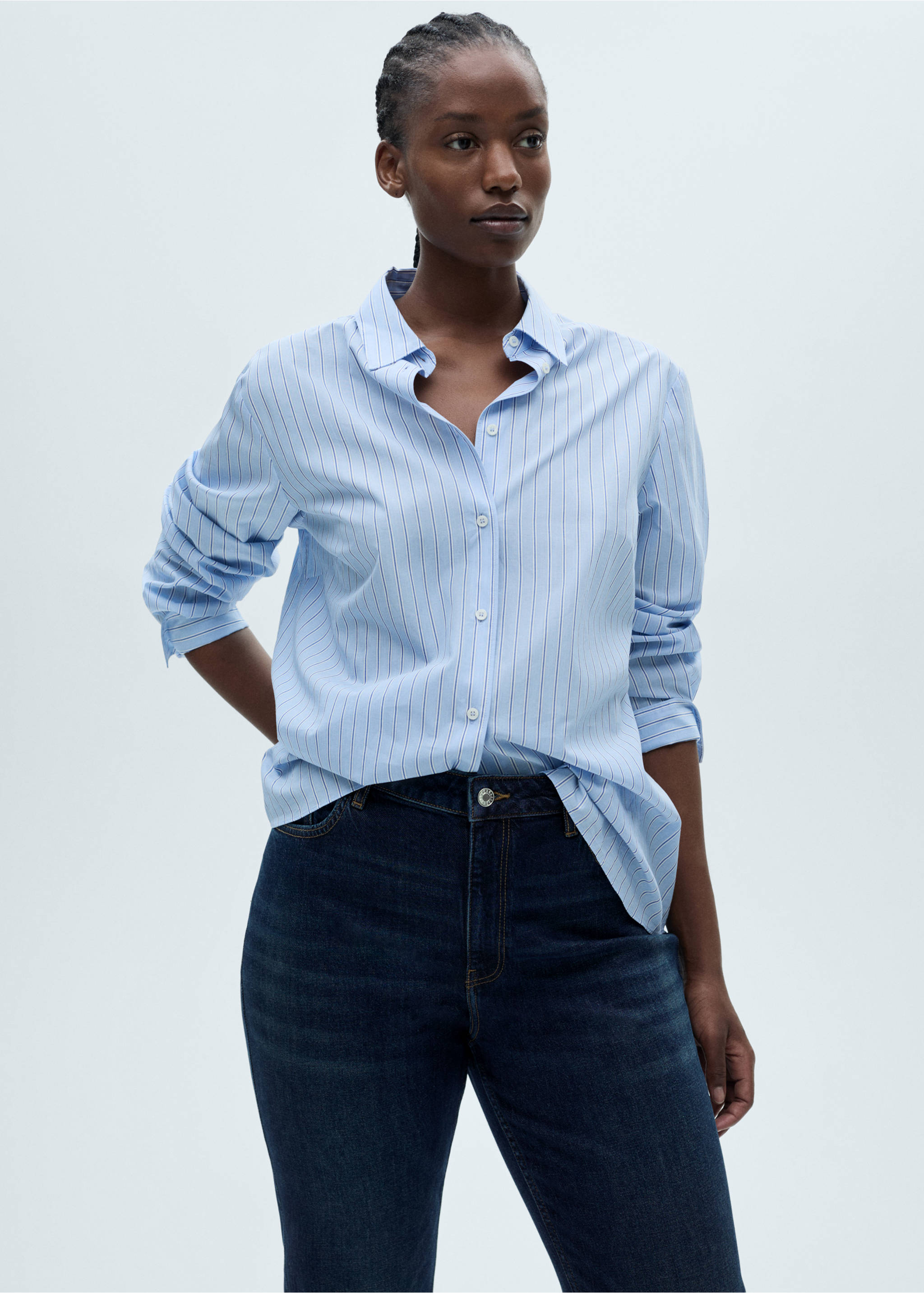 Jeans Fiona flare tiro medio - Detalle del artículo 5, Azul oscuro. Ref: 87090442-00.