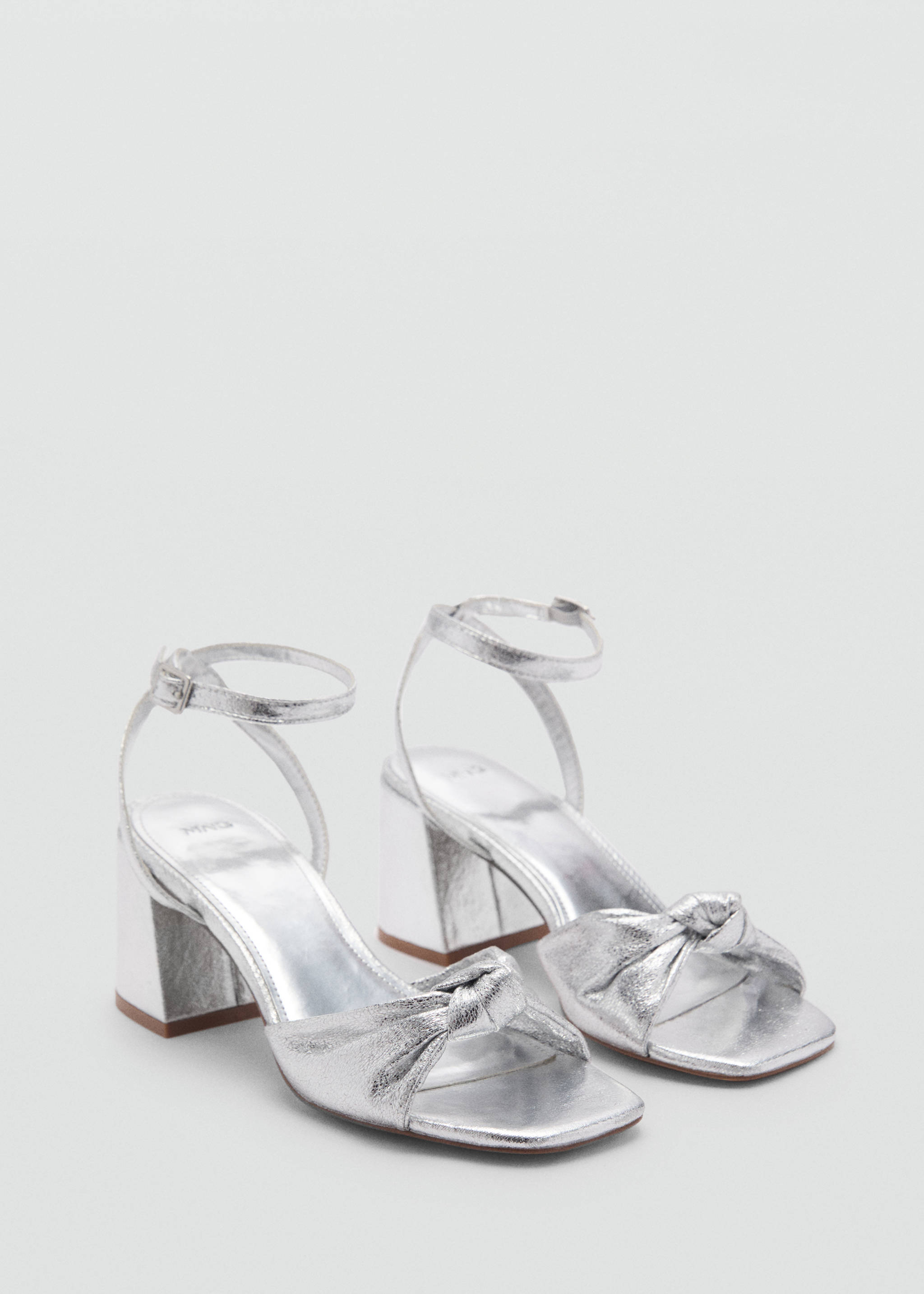 Metallic sandals with bow detail - Medium plane