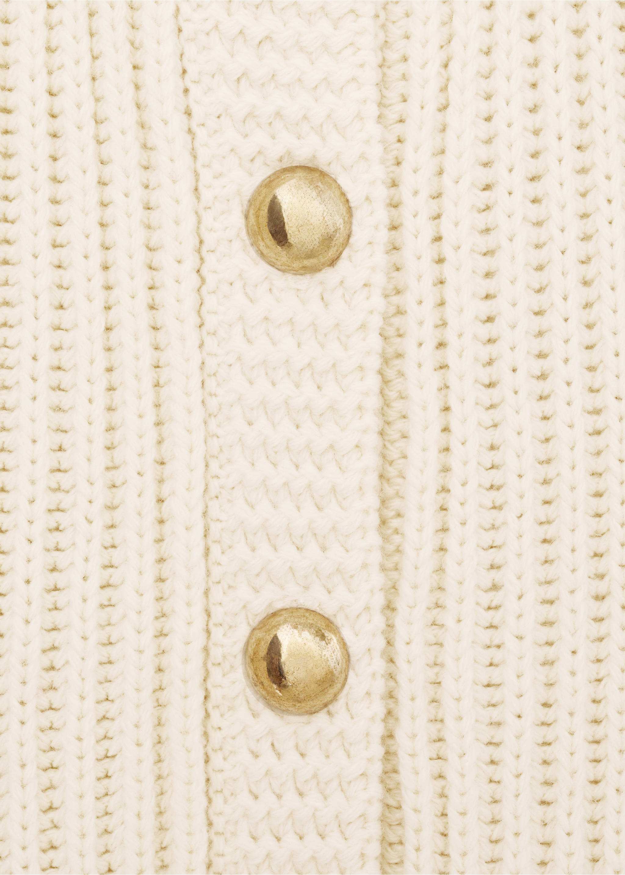 Knitted cardigan with jewel button - Details of the article 8, Ecru. Ref: 87090451-00.