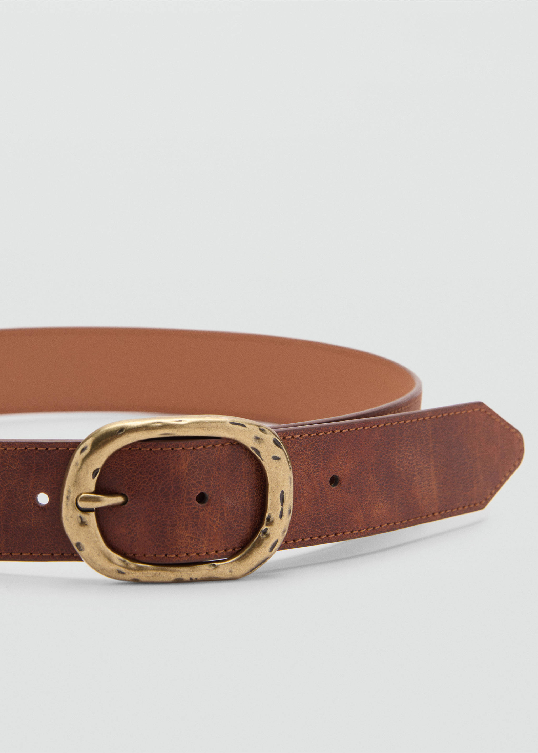 Ceinture boucle texture - Plan moyen, Marron. Ref: 87090453-00.