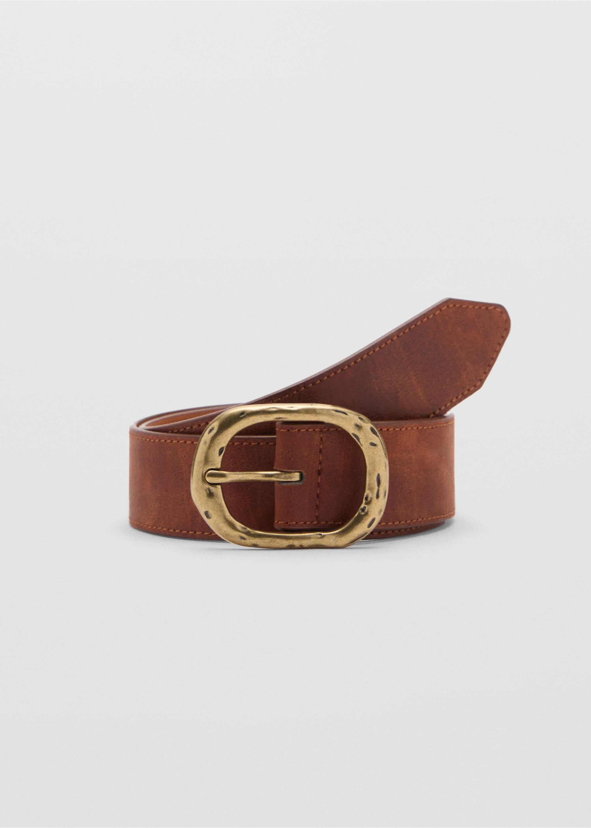 Ceinture boucle texture - Article sans modèle, Marron. Ref: 87090453-00.