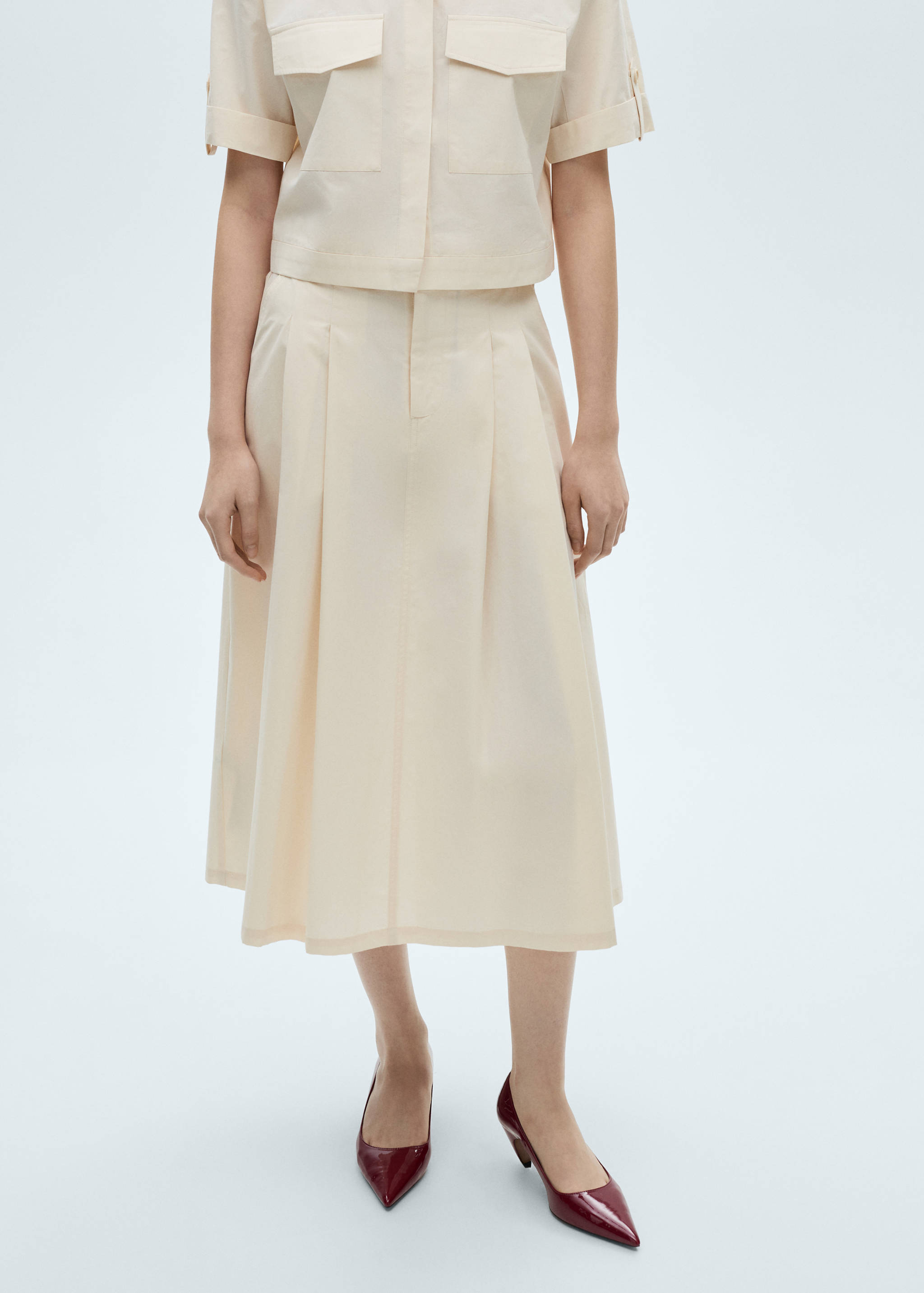 Pleated midi-skirt - Medium plane