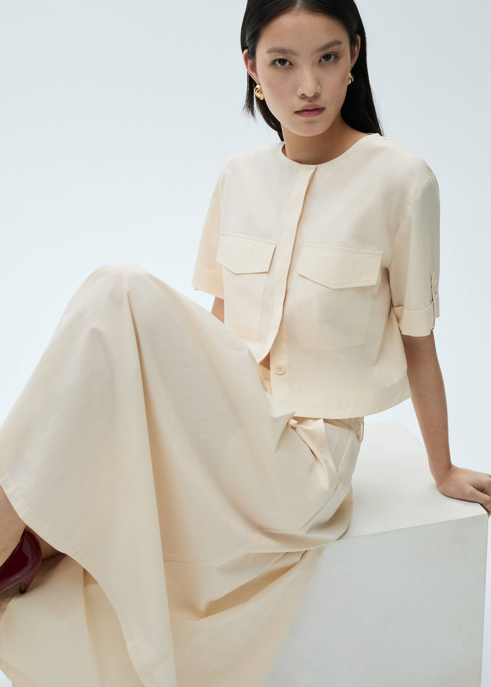 Pleated midi-skirt - Details of the article 1