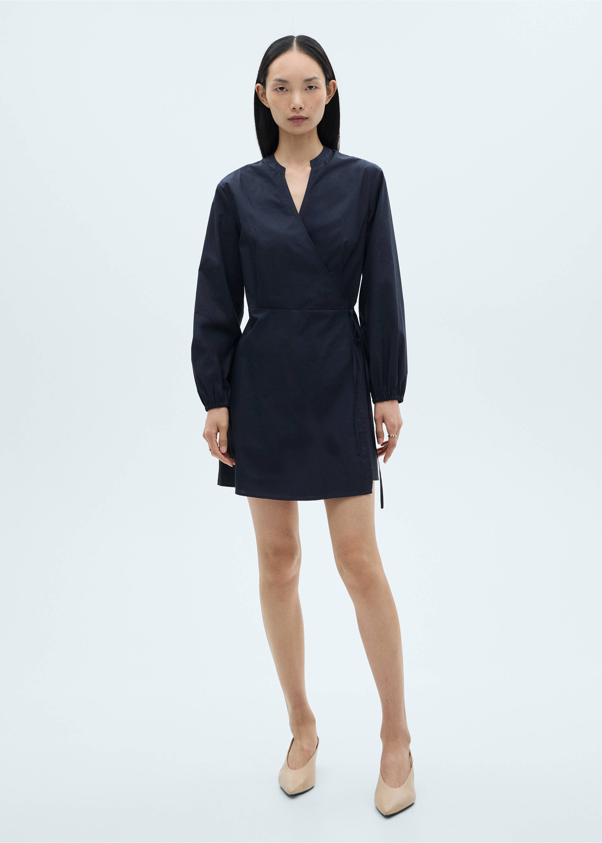Cotton wrap dress - General plane, Blue. Ref: 87090579-00.