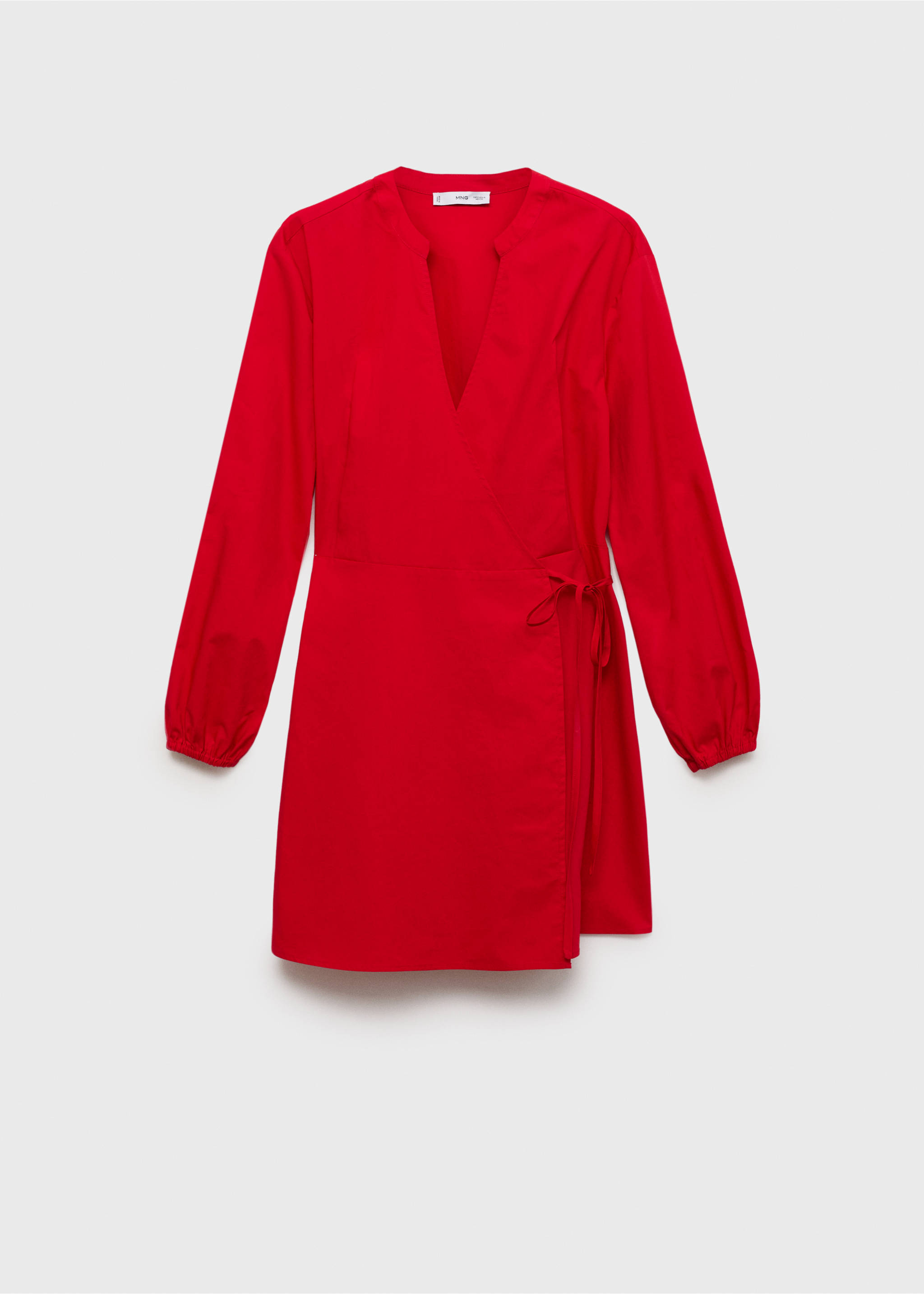 Cotton wrap dress - Article without model, Red. Ref: 87090579-00.