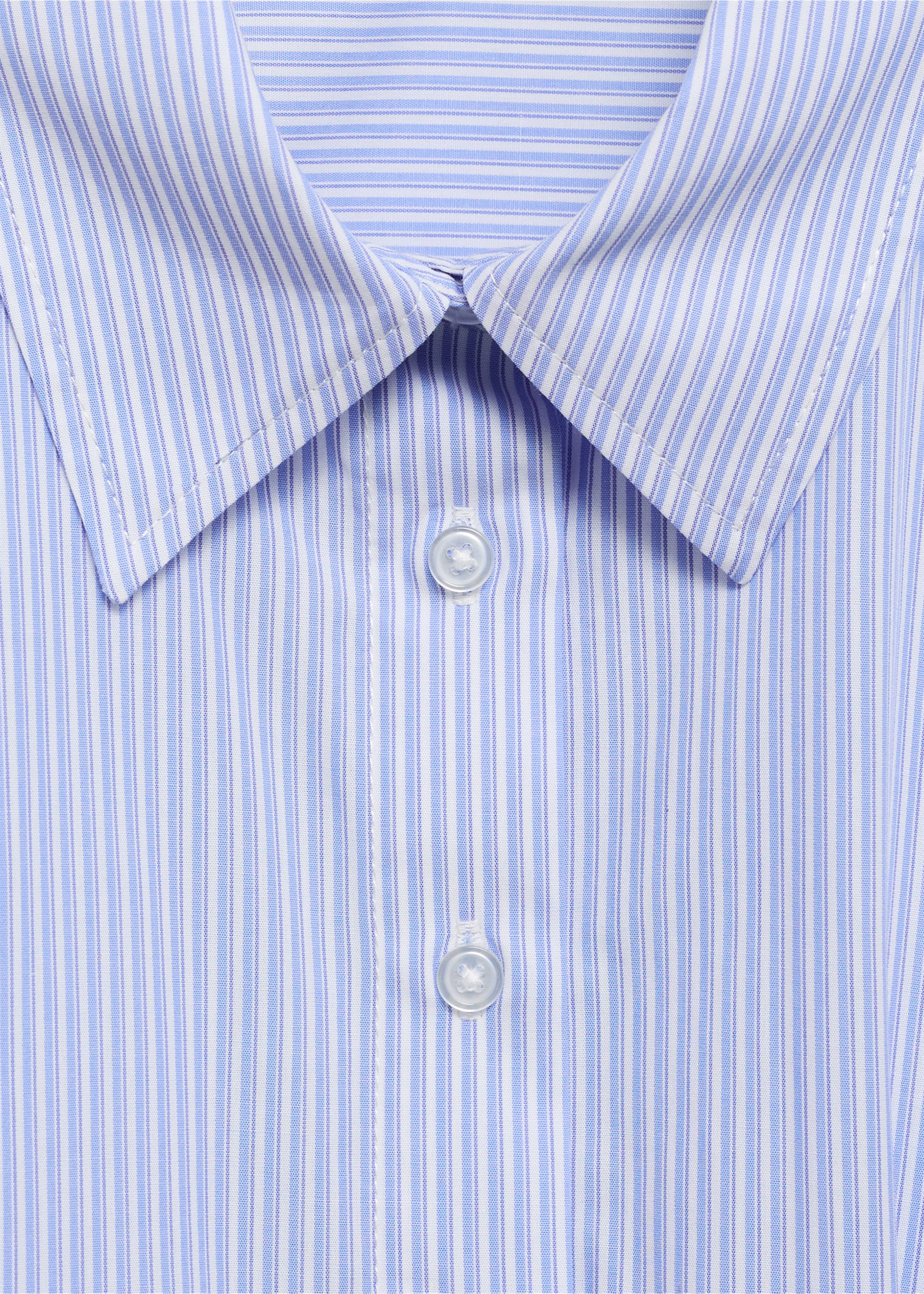 Vestido camisero detalle encaje - Detalle del artículo 8, Azul. Ref: 87090582-00.