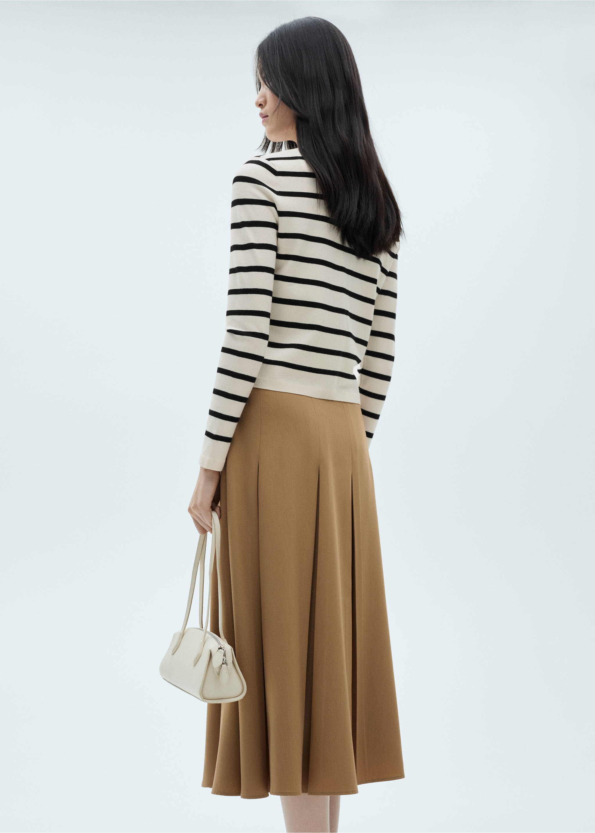 Striped knitted cardigan - Reverse of the article, Black. Ref: 87090585-00.