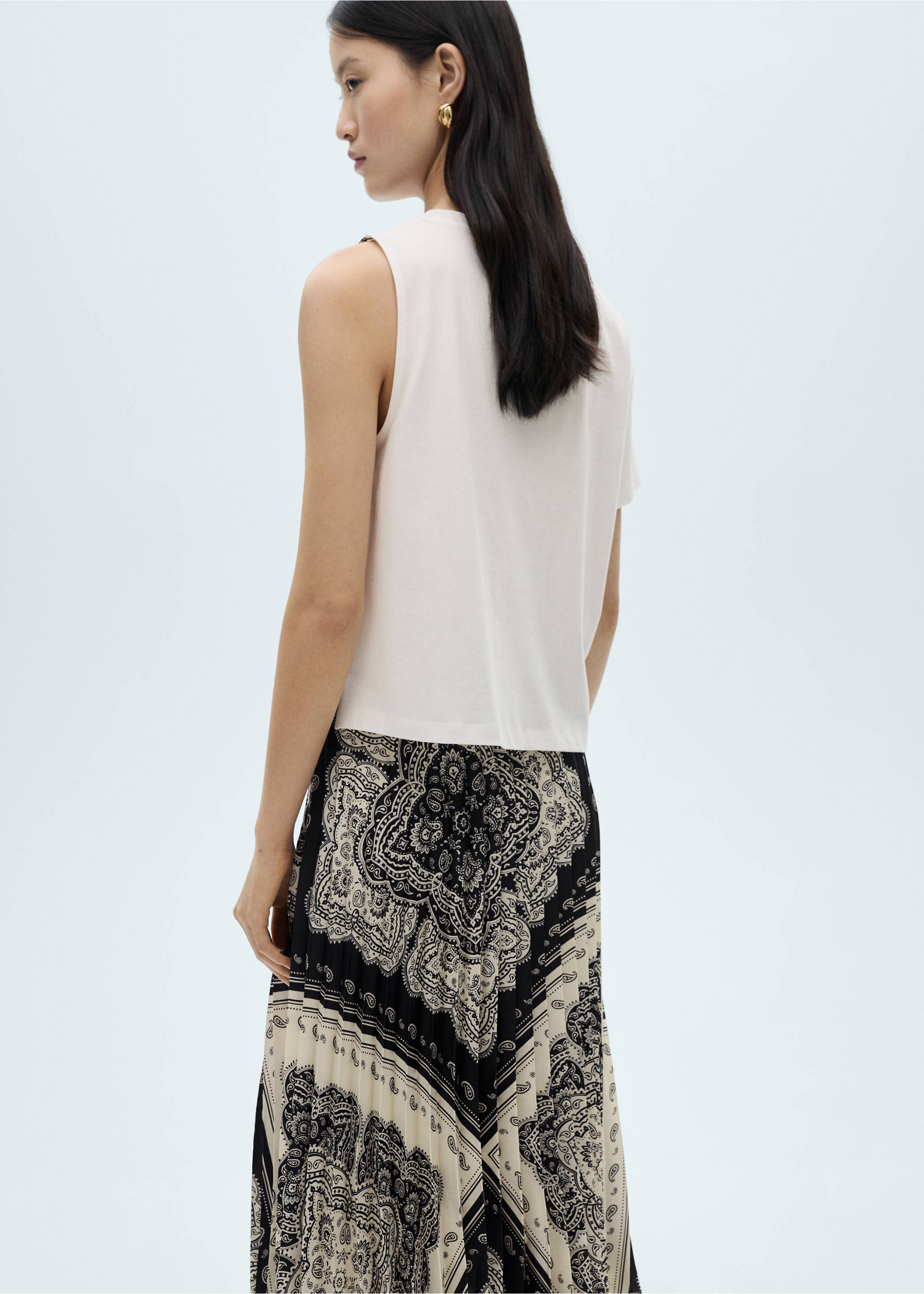 Asymmetrical paisley print t-shirt - Reverse of the article, Off White. Ref: 87090586-00.