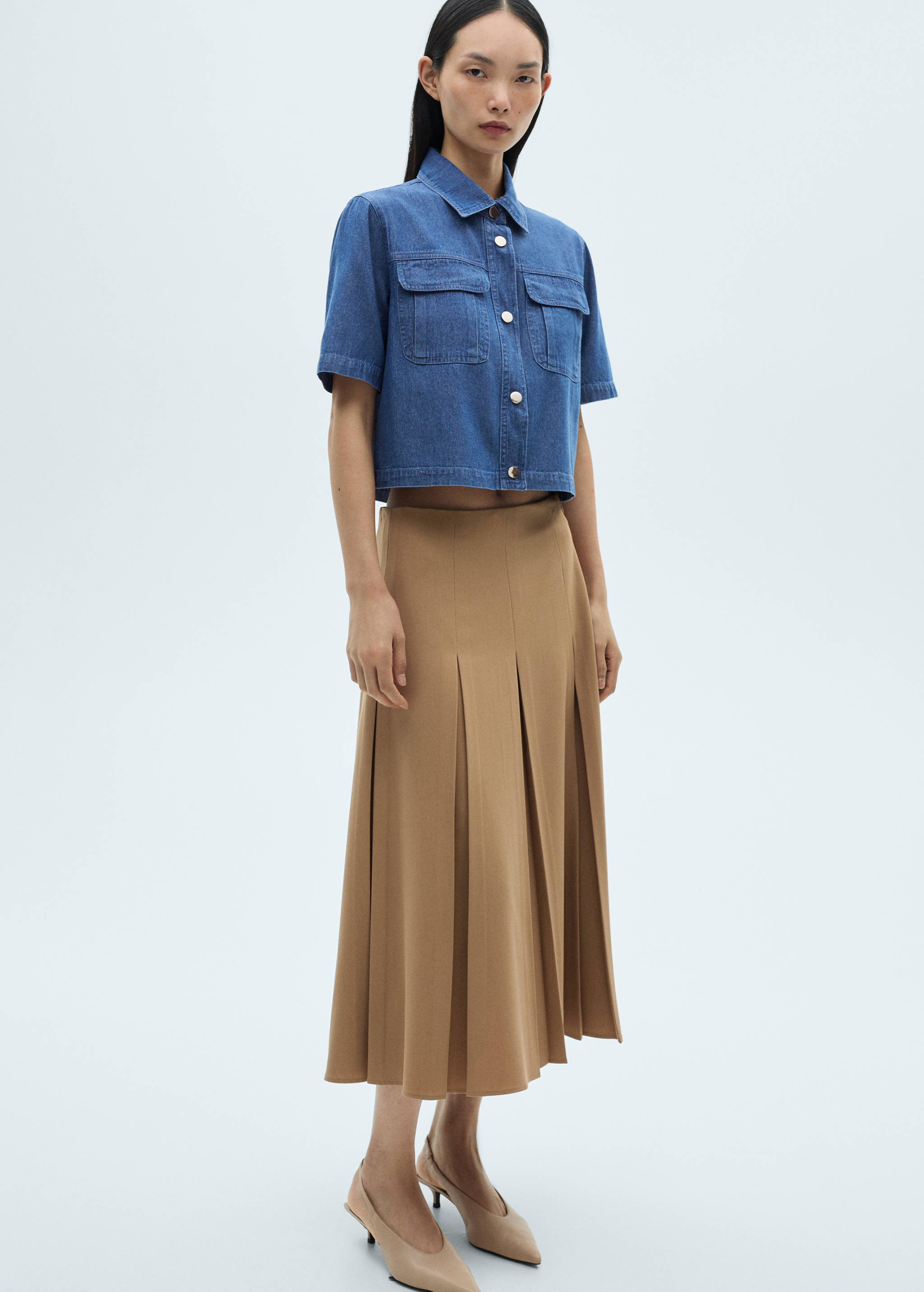 Camisa crop denim - Detalle del artículo 2