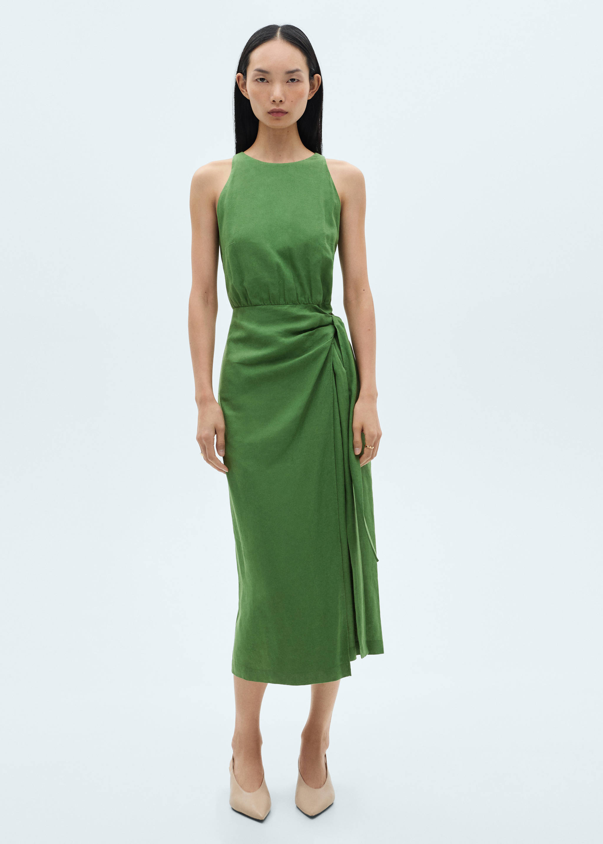 Linen dress with sarong skirt - General plane