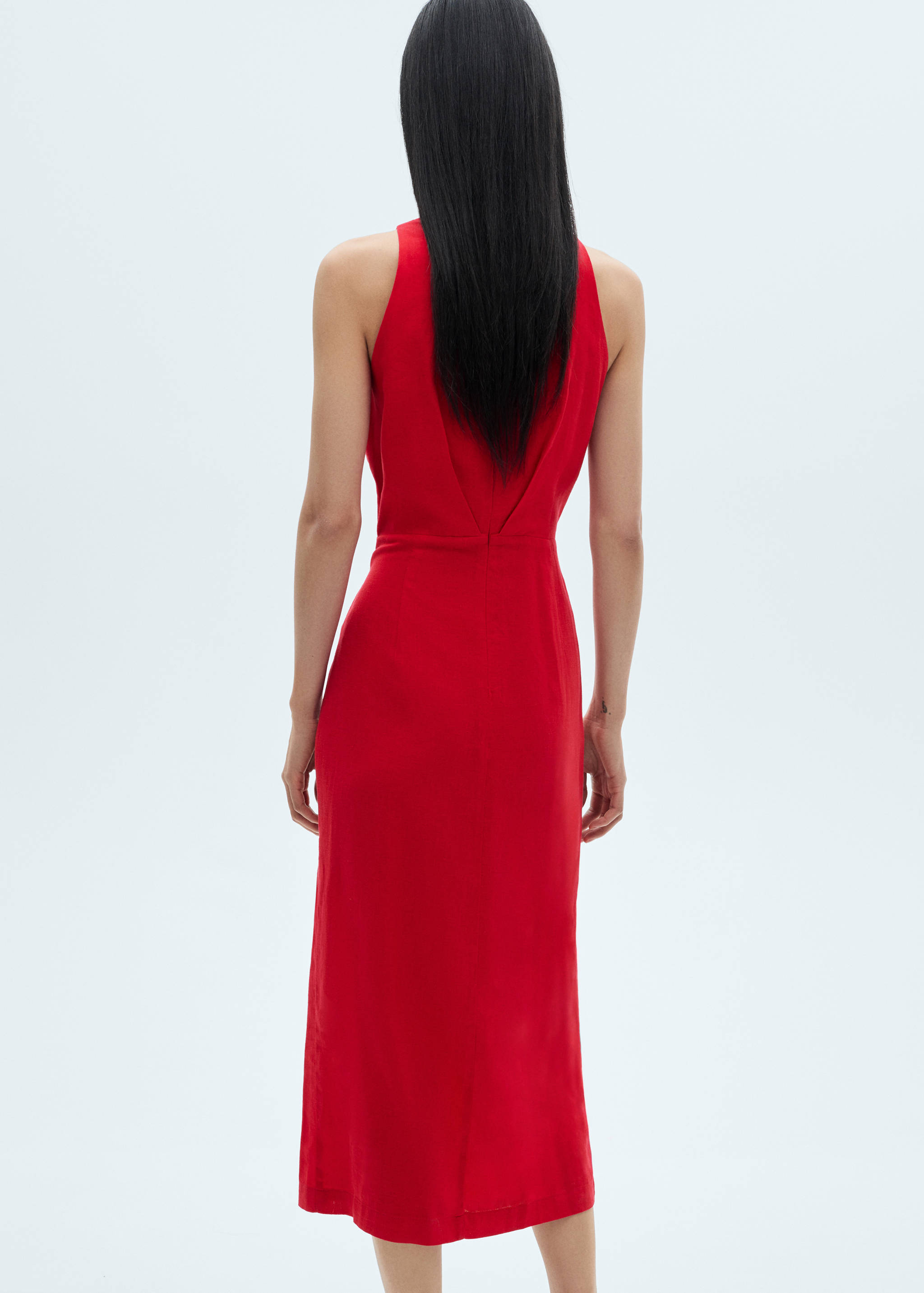 Linen dress with sarong skirt - Reverse of the article