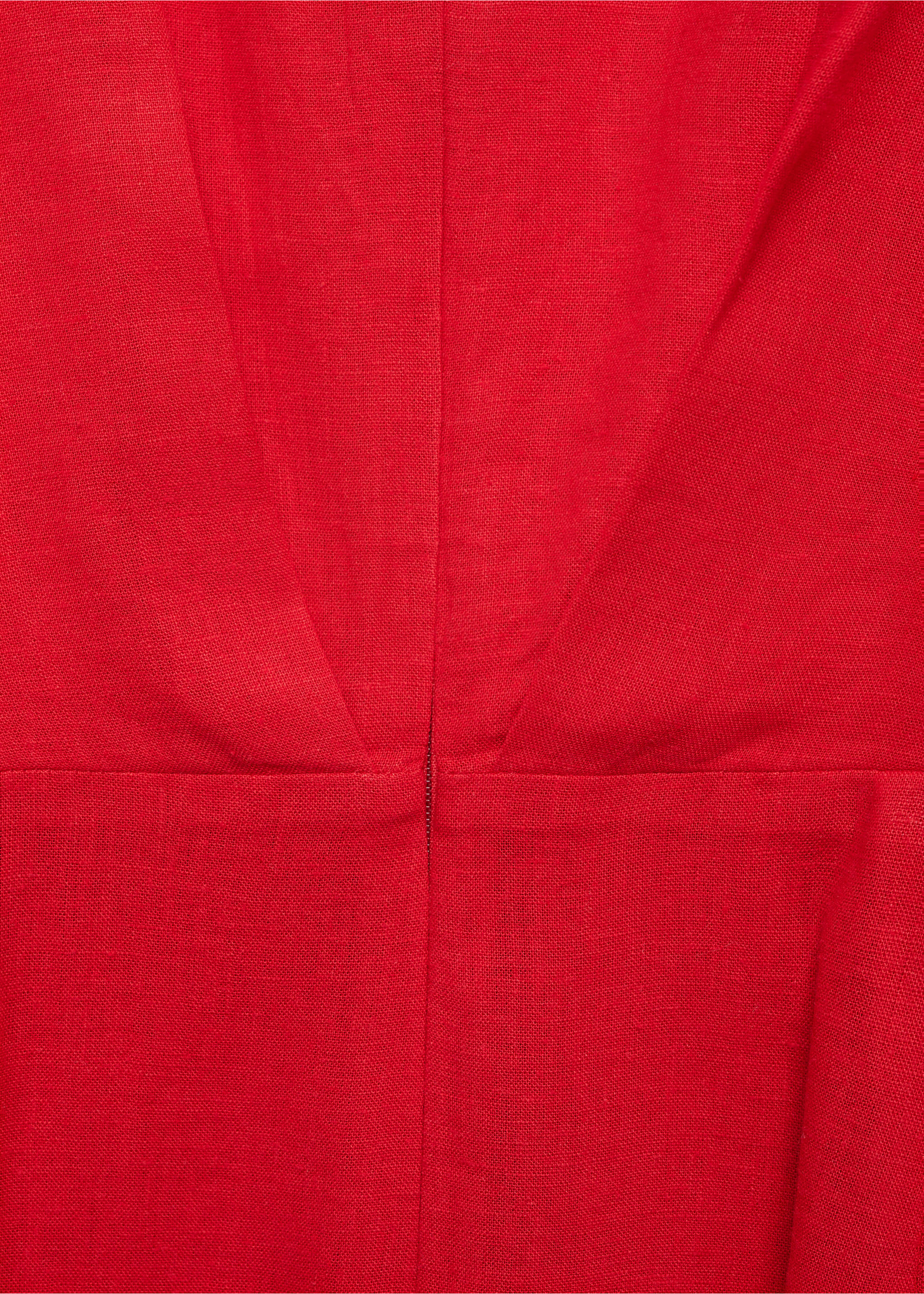 Linen dress with sarong skirt - Details of the article 0, Red. Ref: 87090589-00.
