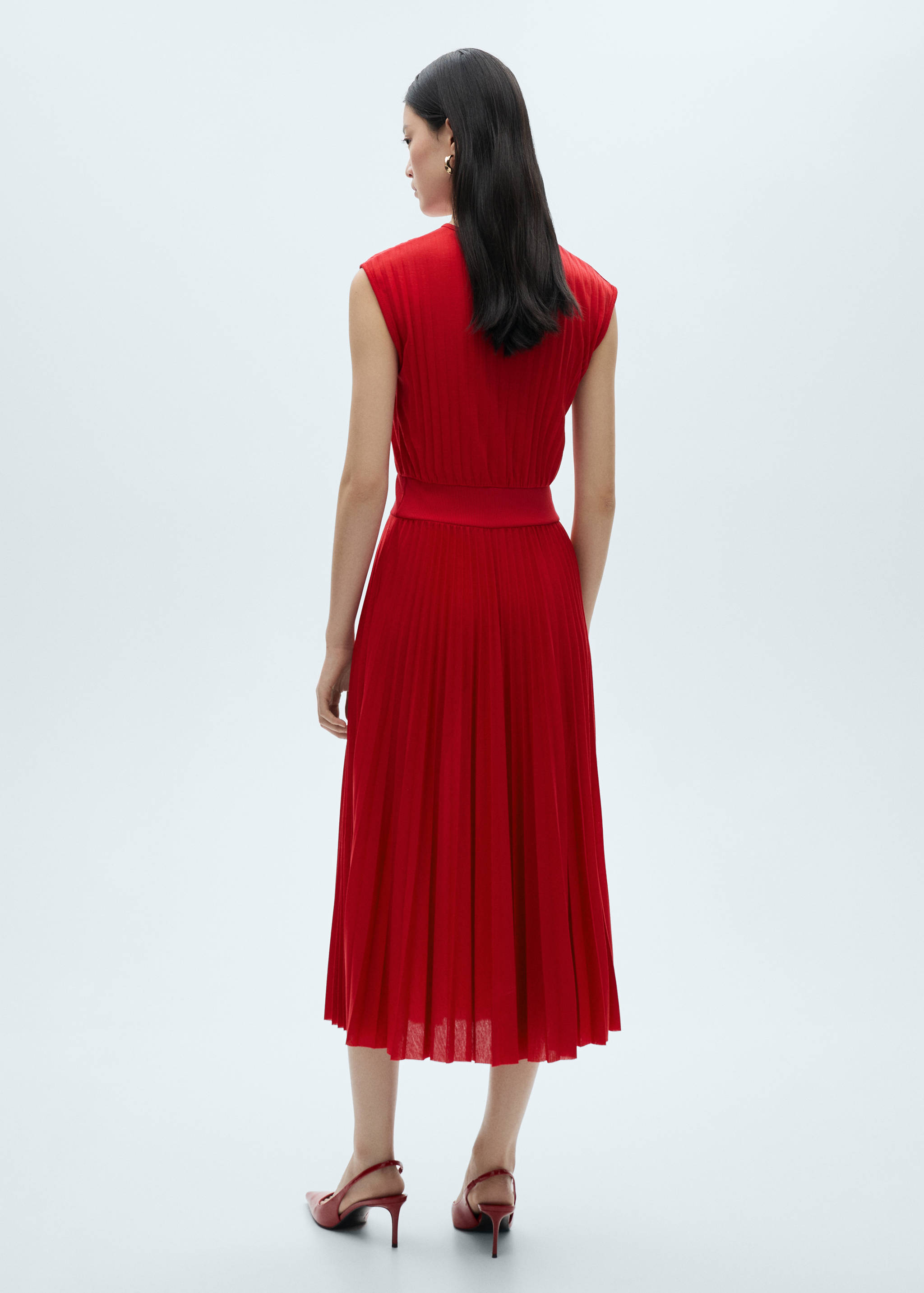 Plissee-Kleid mit elastischer Taille - Rückseite des Artikels