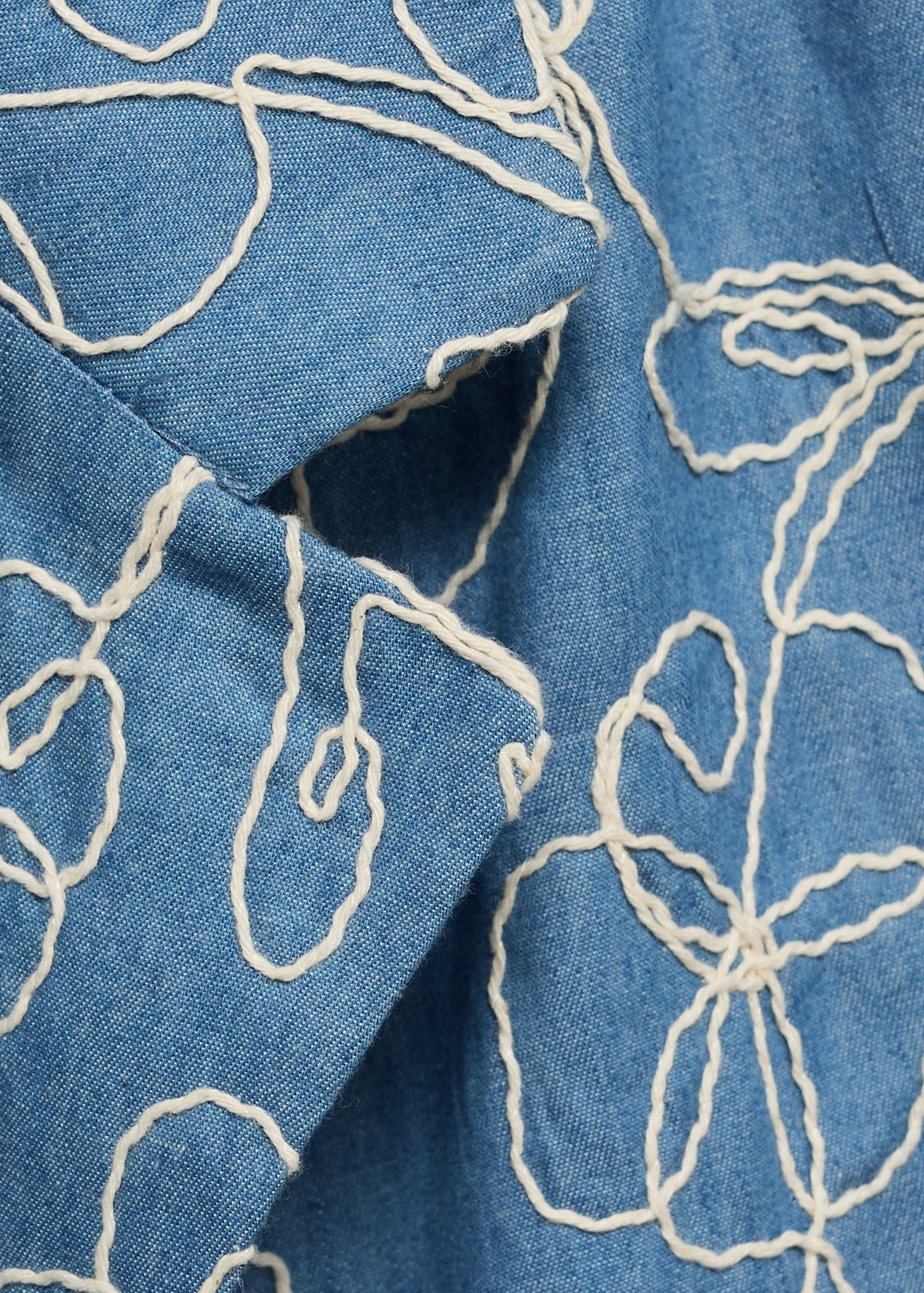 Denim overalls with embroidered detail - Details of the article 8