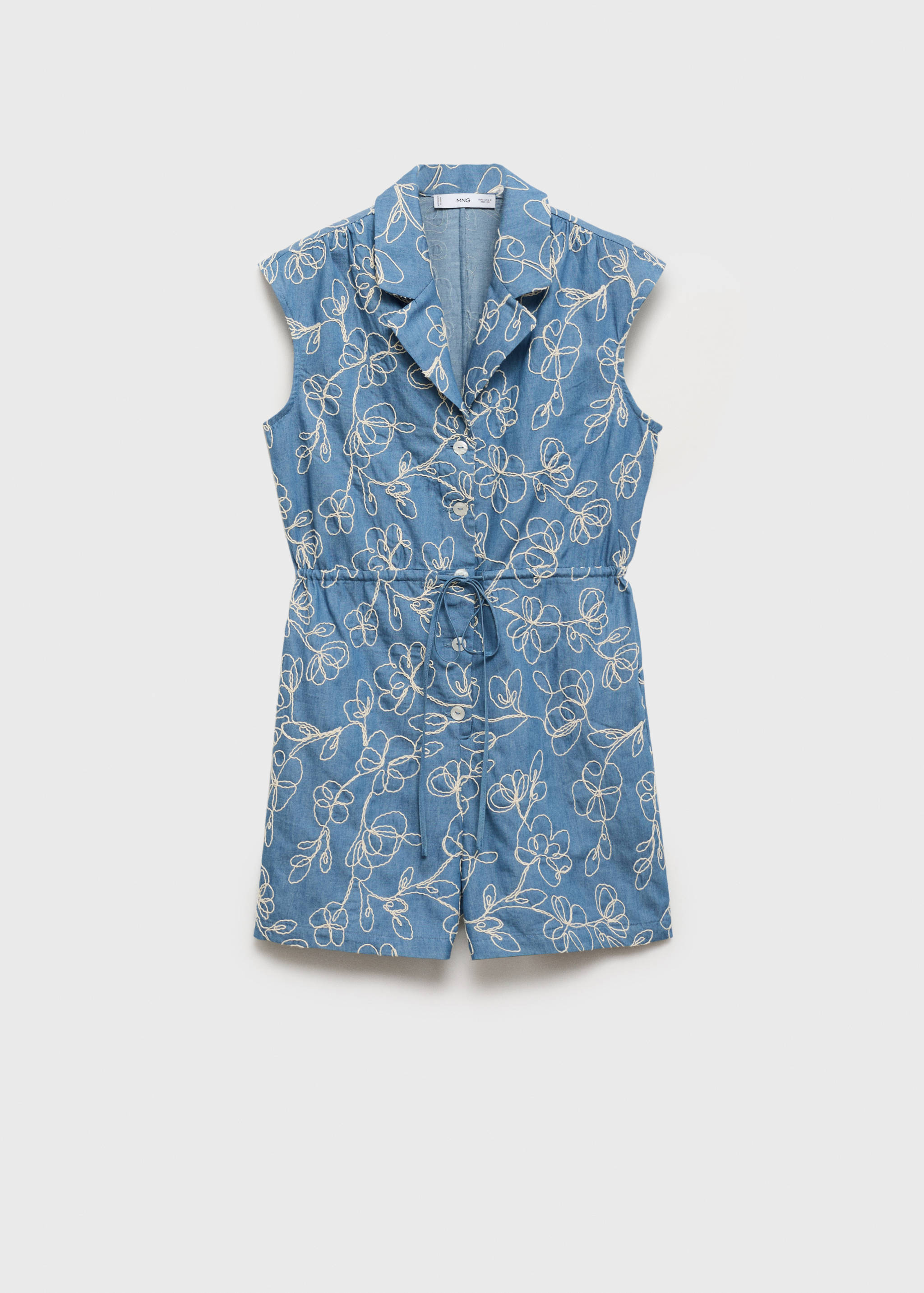 Denim overalls with embroidered detail - Article without model