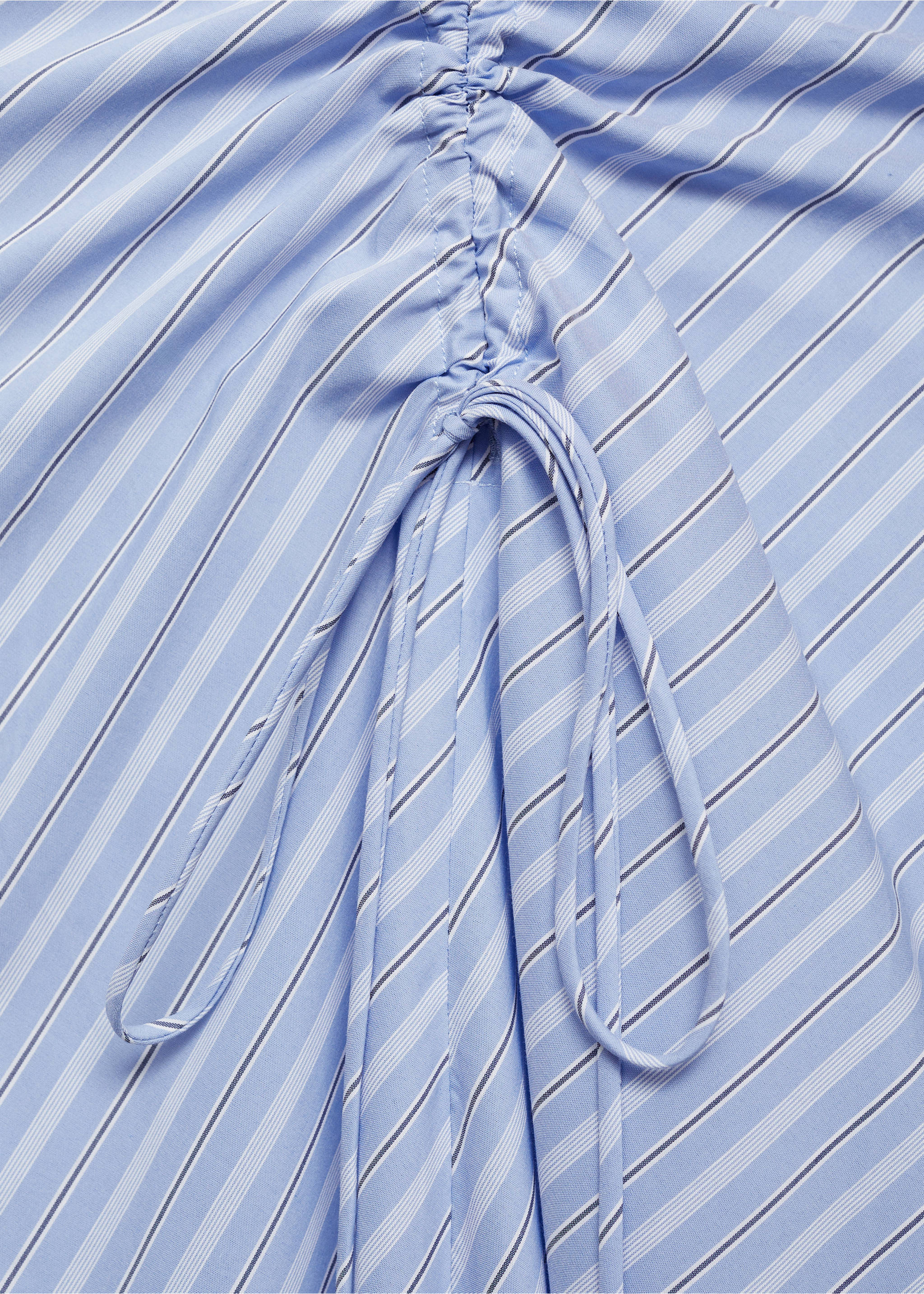 Striped draped asymmetrical dress - Details of the article 8, Blue. Ref: 87090593-00.