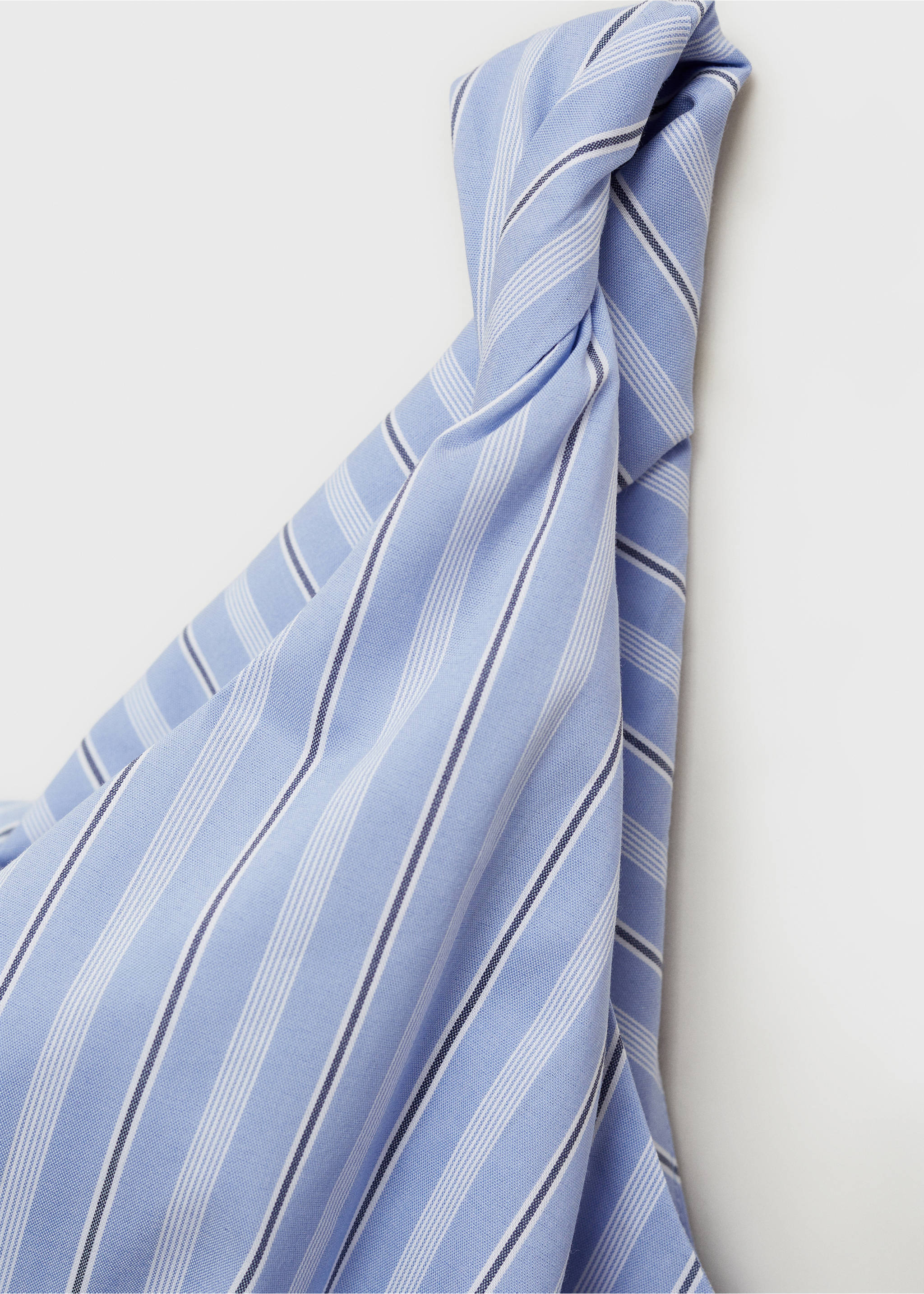 Striped draped asymmetrical dress - Details of the article 0, Blue. Ref: 87090593-00.