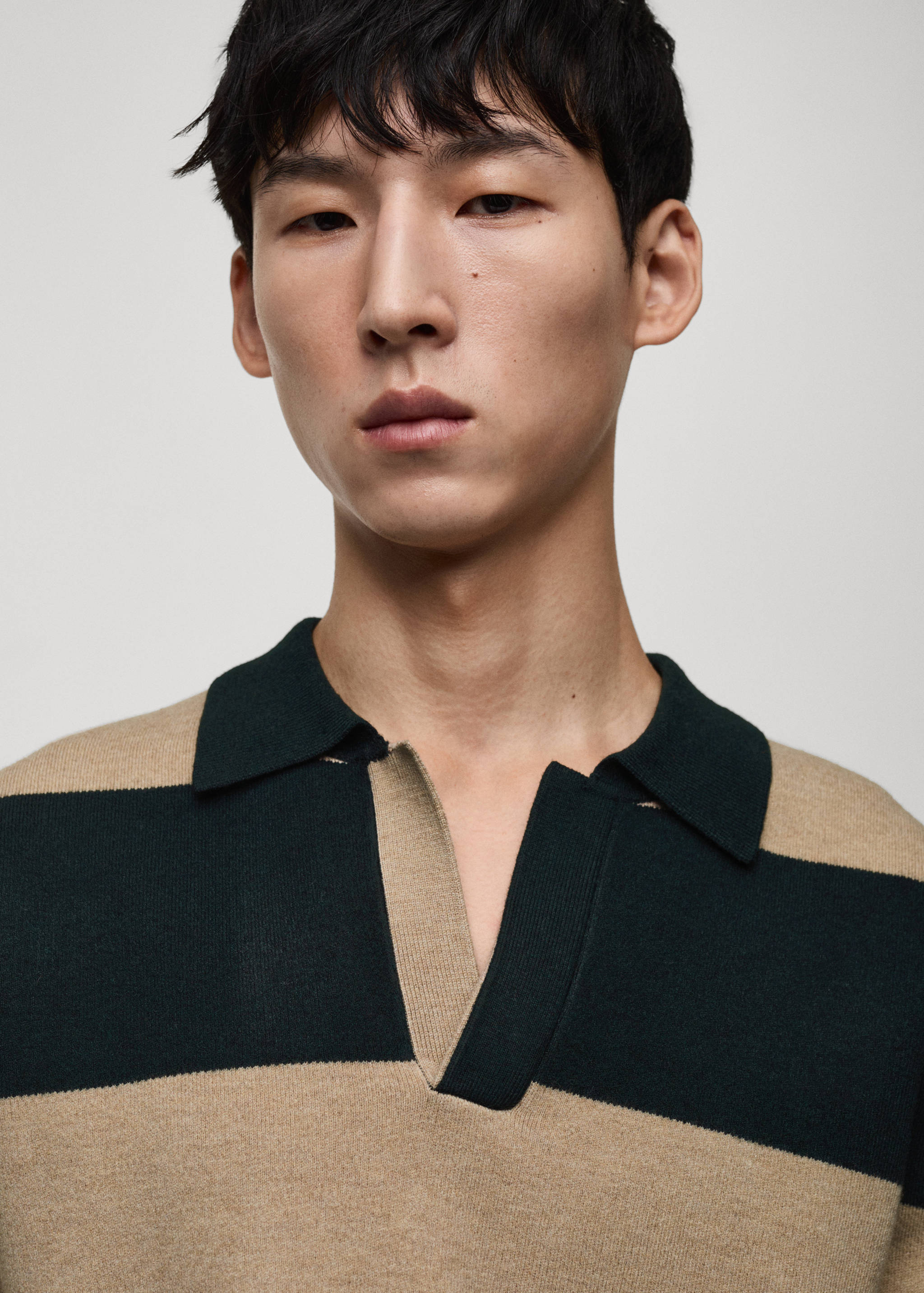 Striped design polo sweater - Details of the article 1