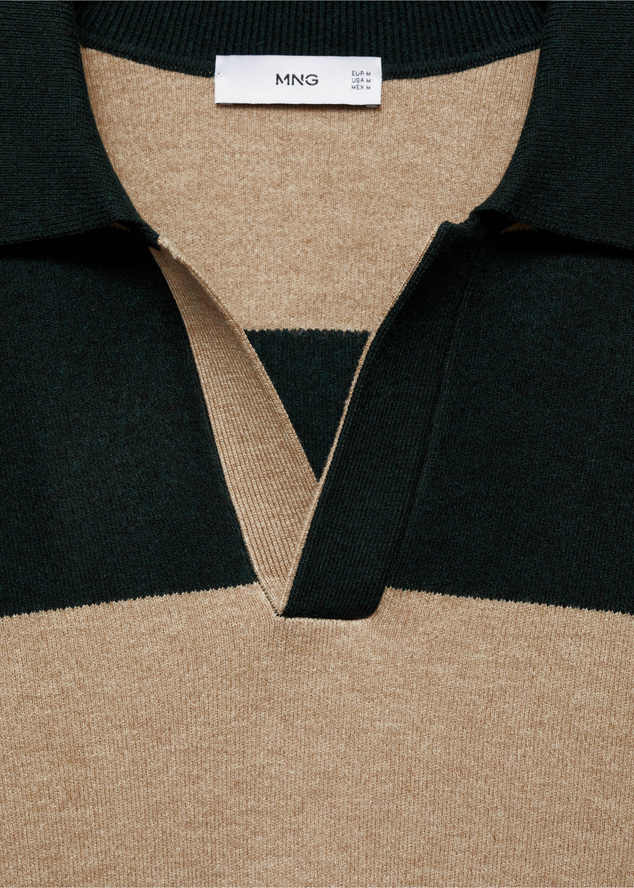 Jersey polo diseño rayas - Detalle del artículo 8, Verde oscuro. Ref: 87090598-00.