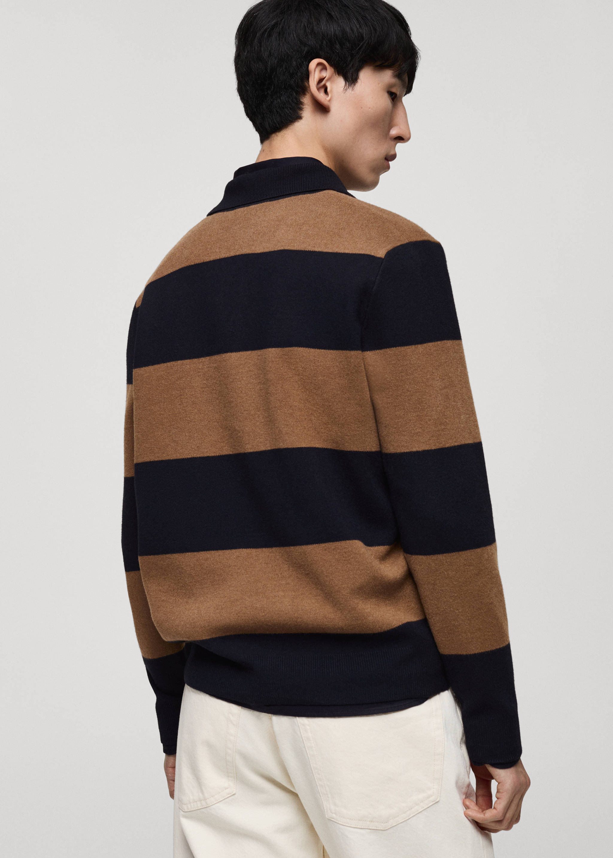 Striped design polo sweater - Reverse of the article