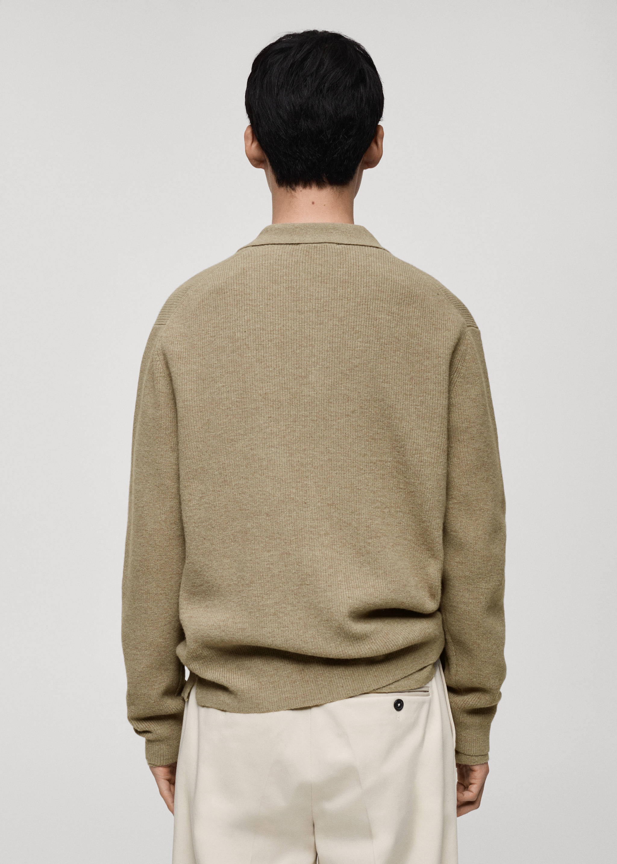 Cardigan polo laine mélangée - Verso de l’article