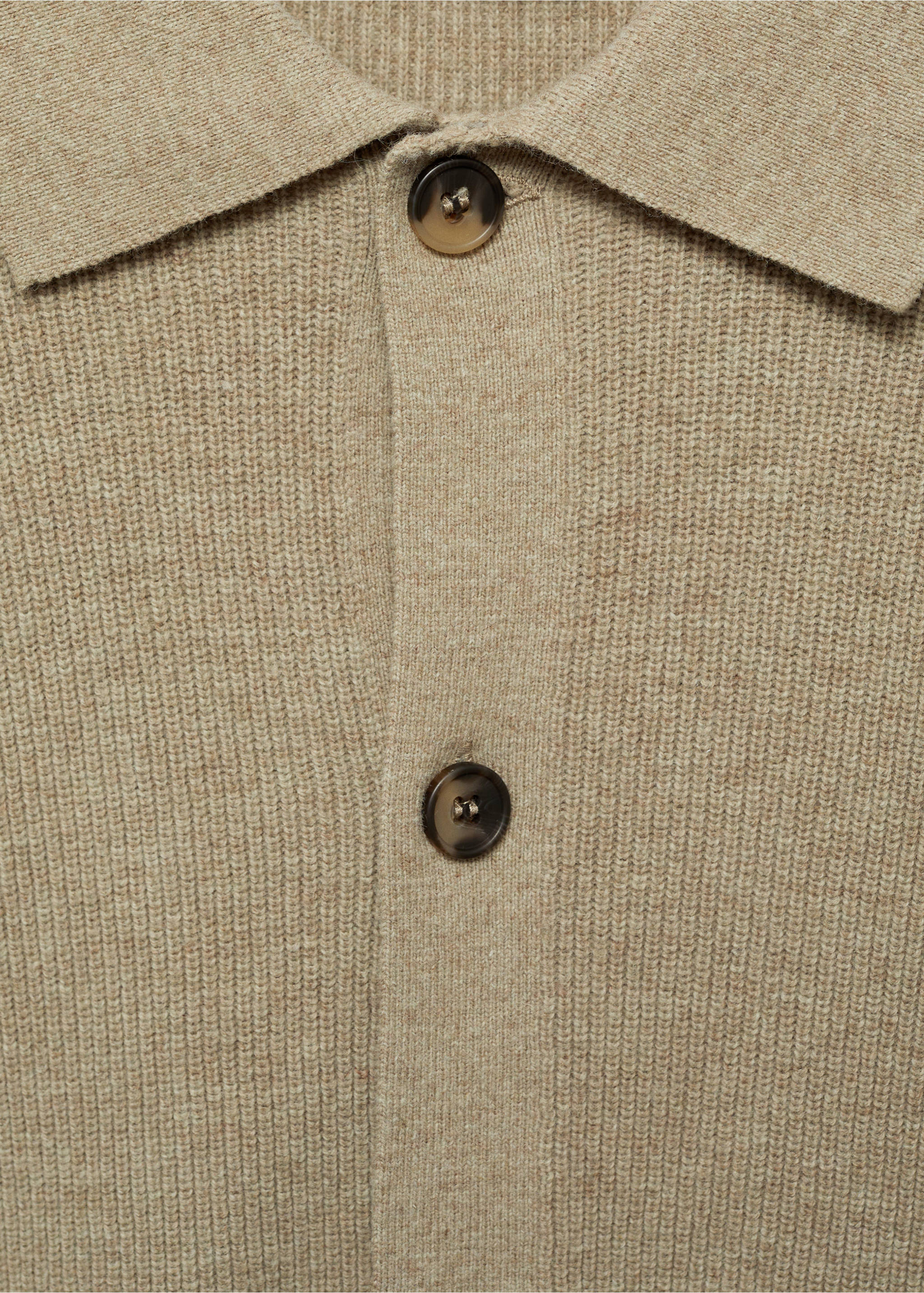 Cardigan polo laine mélangée - Détail de l'article 8, Gris vison. Ref: 87090599-00.