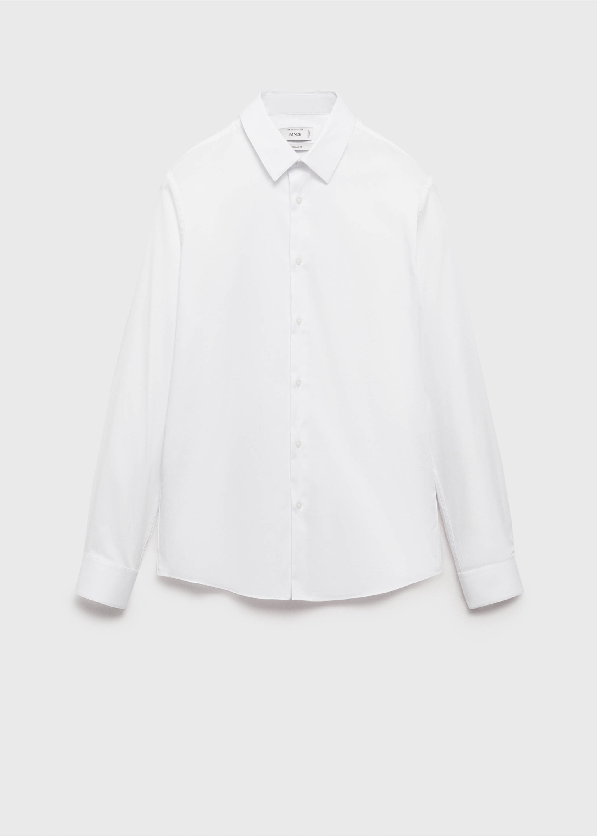 Slim fit cotton suit shirt - Article without model, White. Ref: 87090600-00.