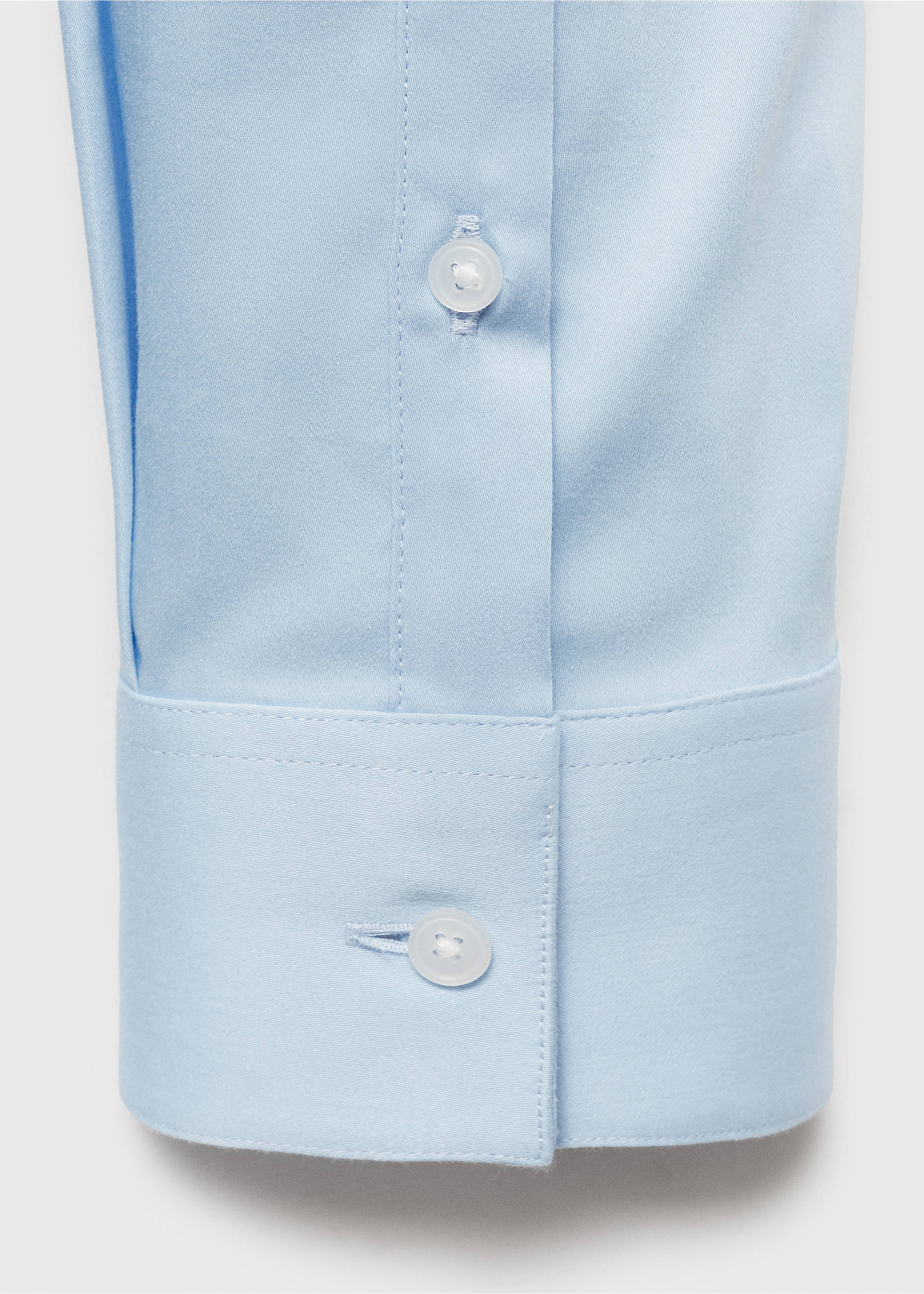 Slim Fit-Anzugshemd aus Baumwolle - Detail des Artikels 0, Himmelblau. Ref: 87090600-00.