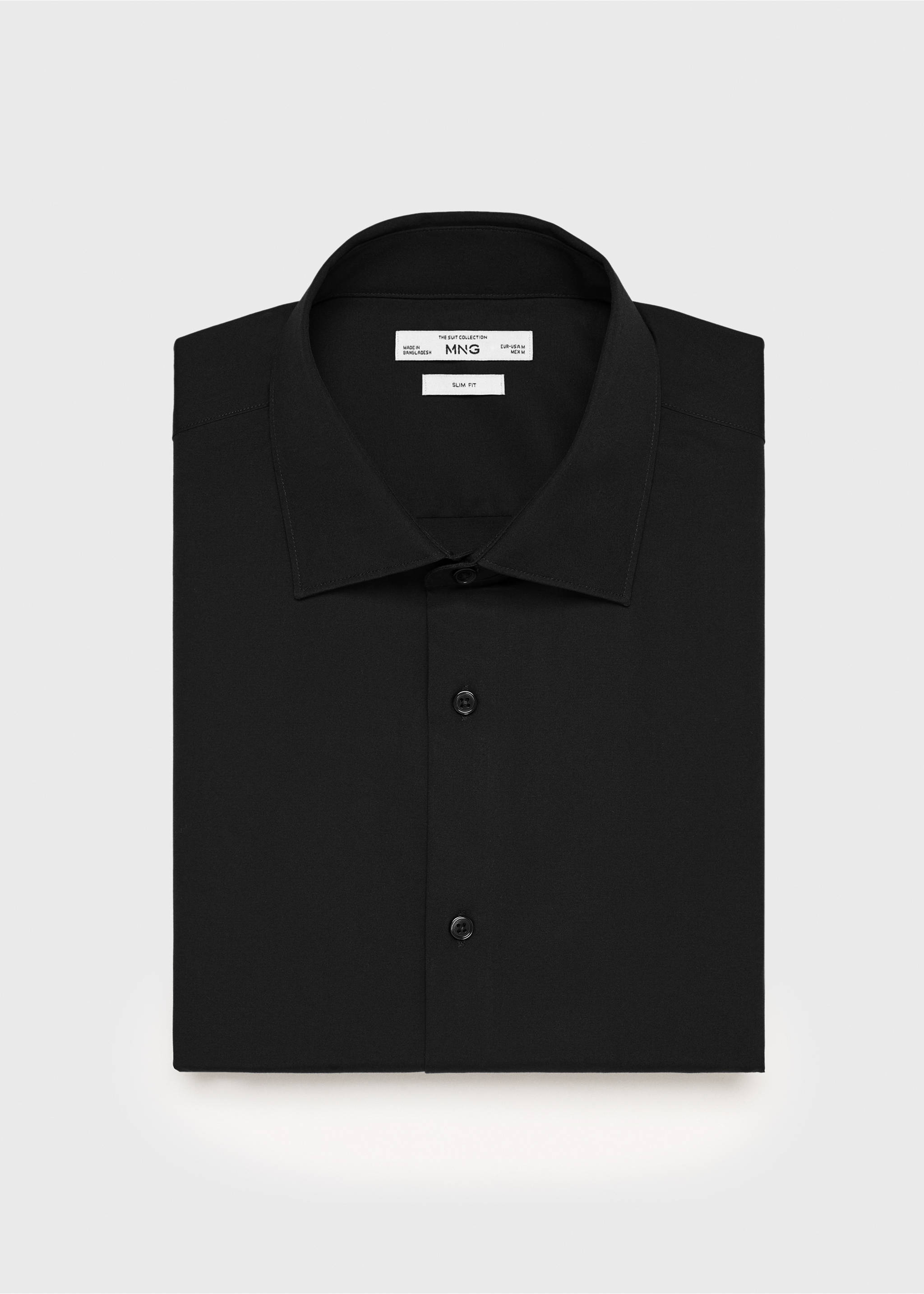 Chemise costume slim fit coton - Détail de l'article 8, Noir. Ref: 87090600-00.