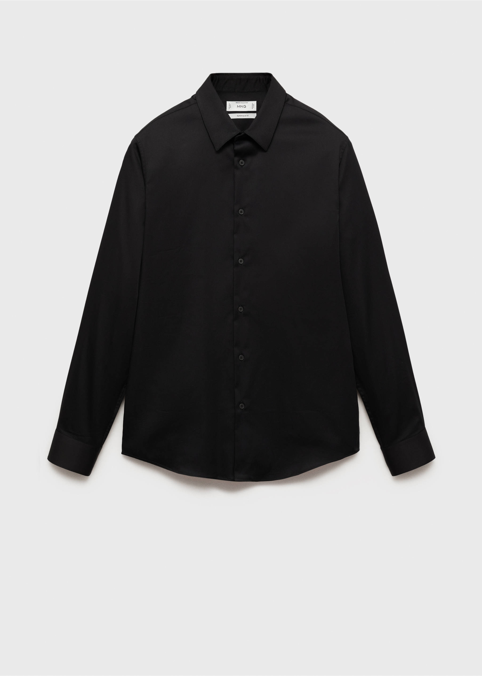 Katoenen slim fit overhemd - Artikel zonder model, Zwart. Ref: 87090600-00.