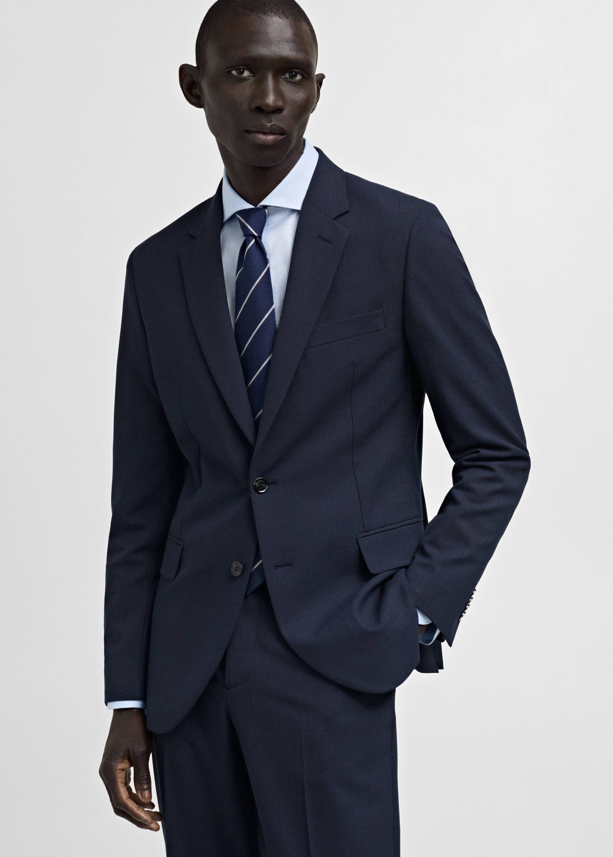 Milan slim-fit suit jacket - Medium plane