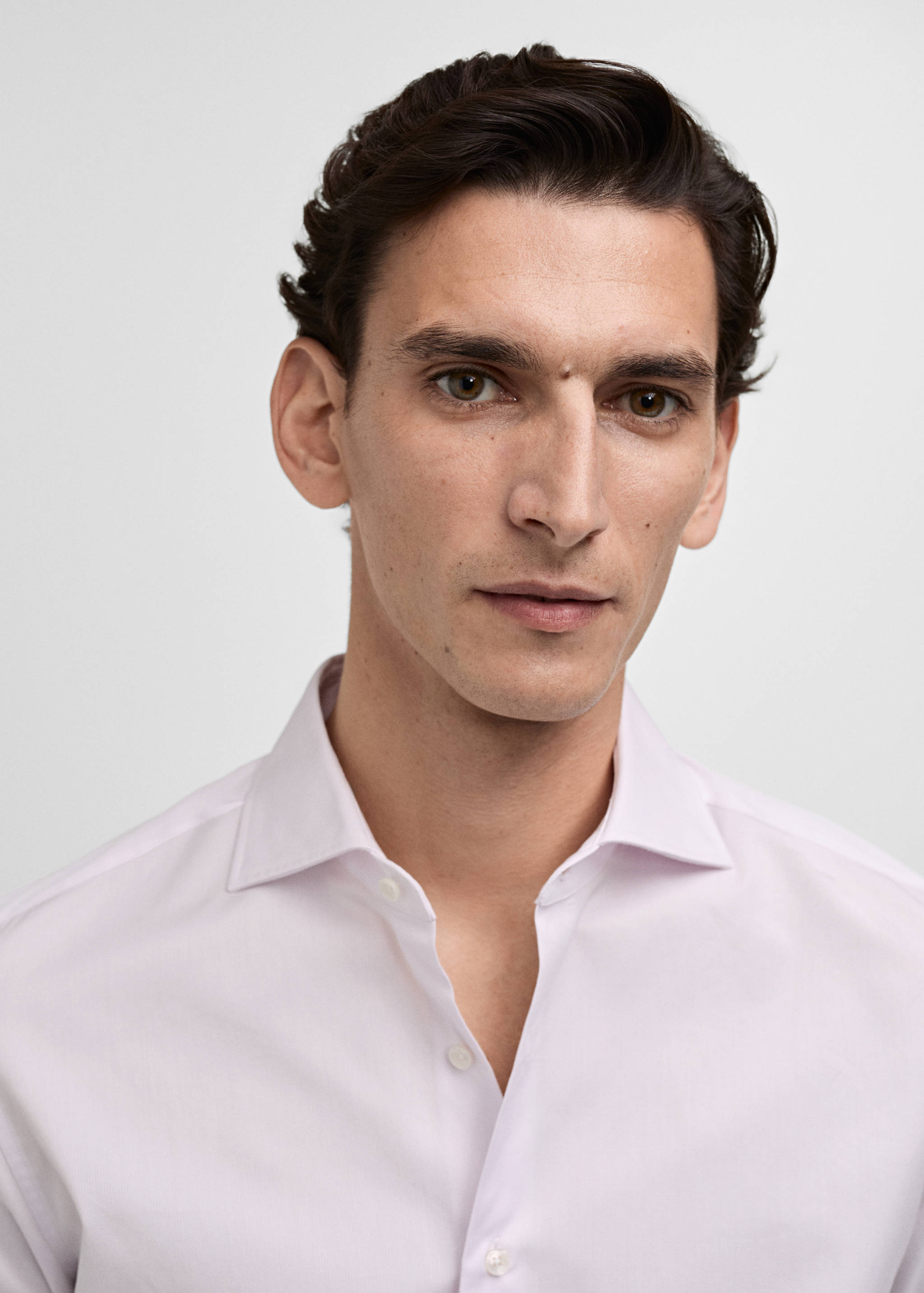 Slim Fit-Anzughemd aus 100 % Baumwolle - Detail des Artikels 1